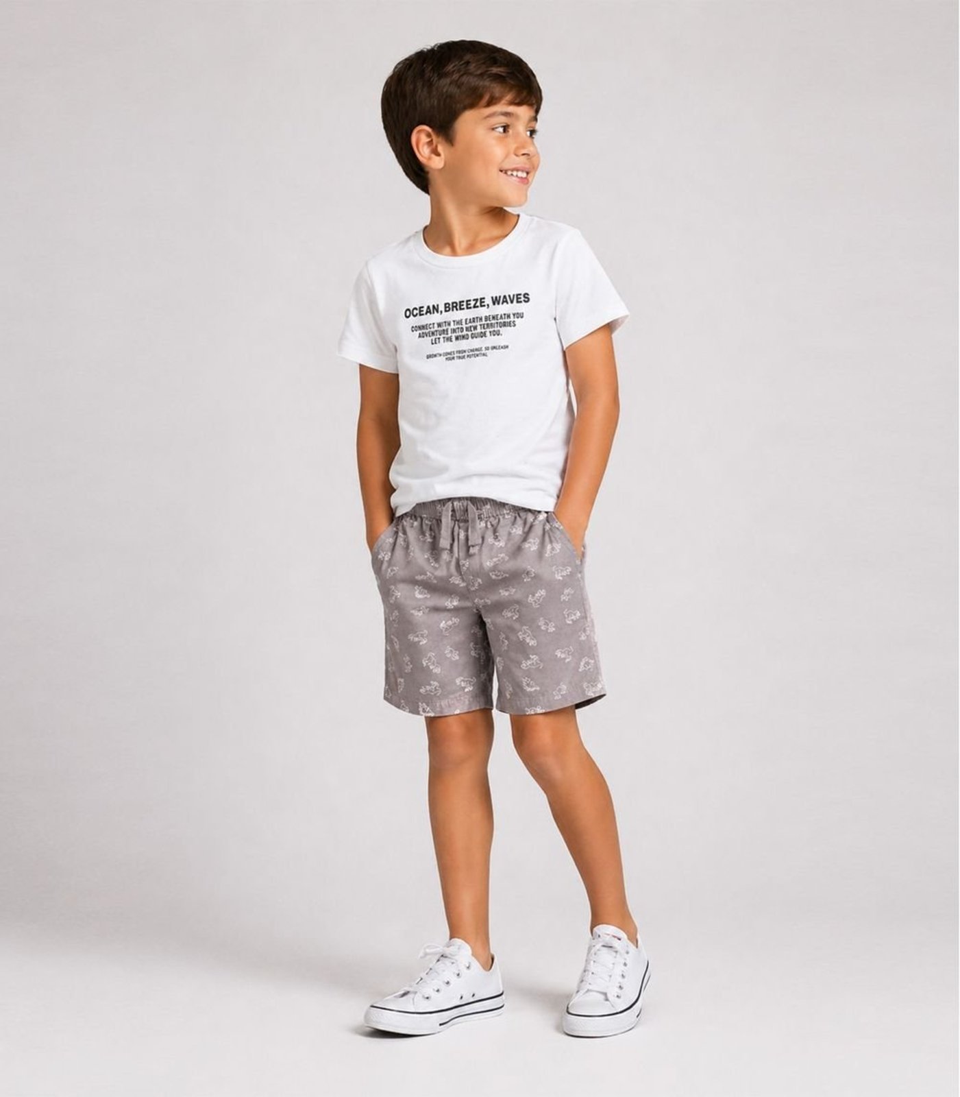 Infantil - Conjunto Menino Curto Meia Malha Select Branco