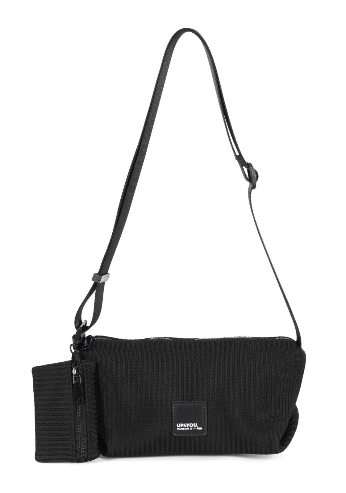 Infantil - Bolsa Baguete Pequena Tranversal Malha Inverno Up4you Preto