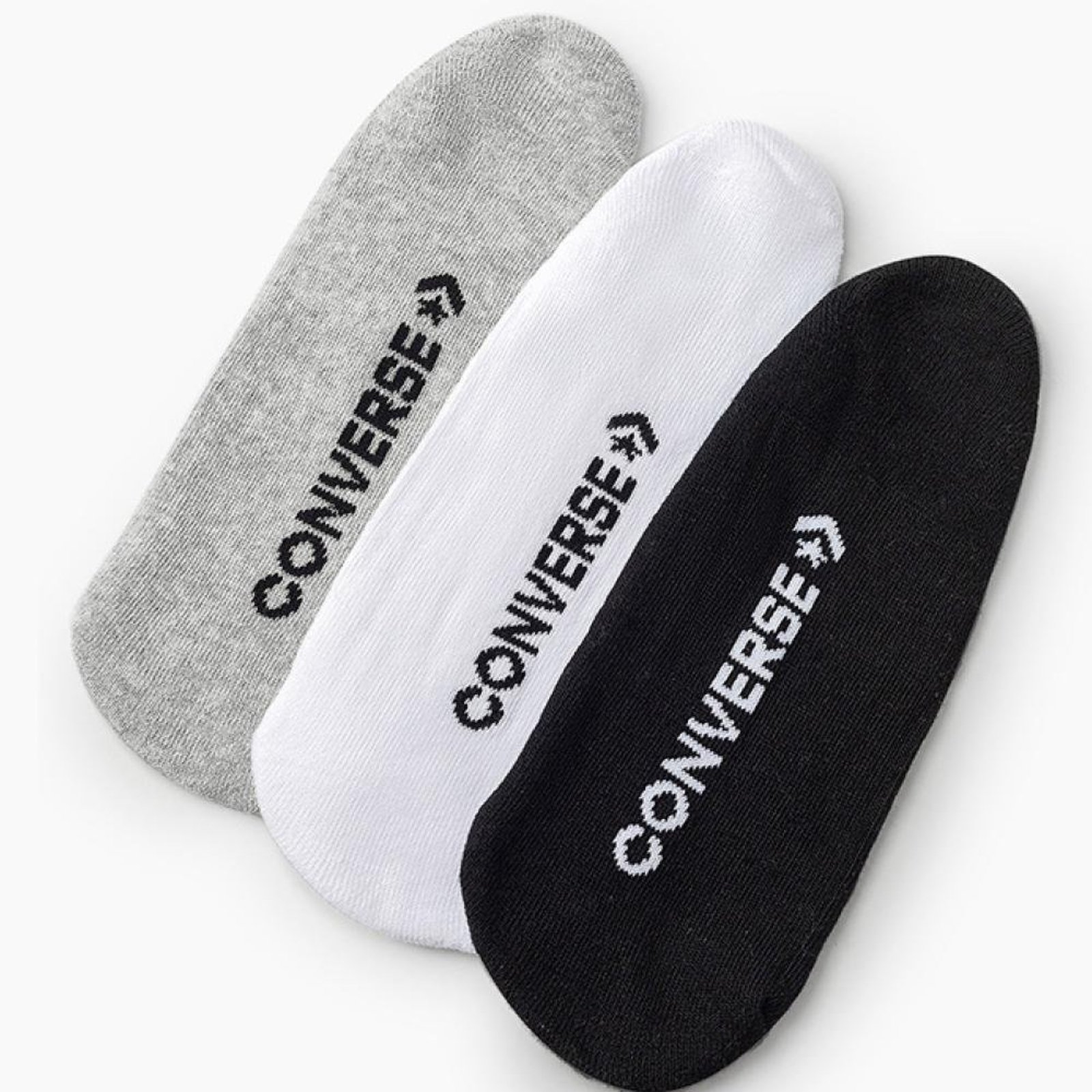 Meia Invisível Converse Preto/Branco/Cinza (3 Pares)