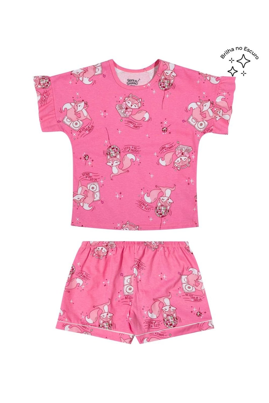 Vista 2 Pijama Curto Menina Raposa Elian rosa Elian rosa