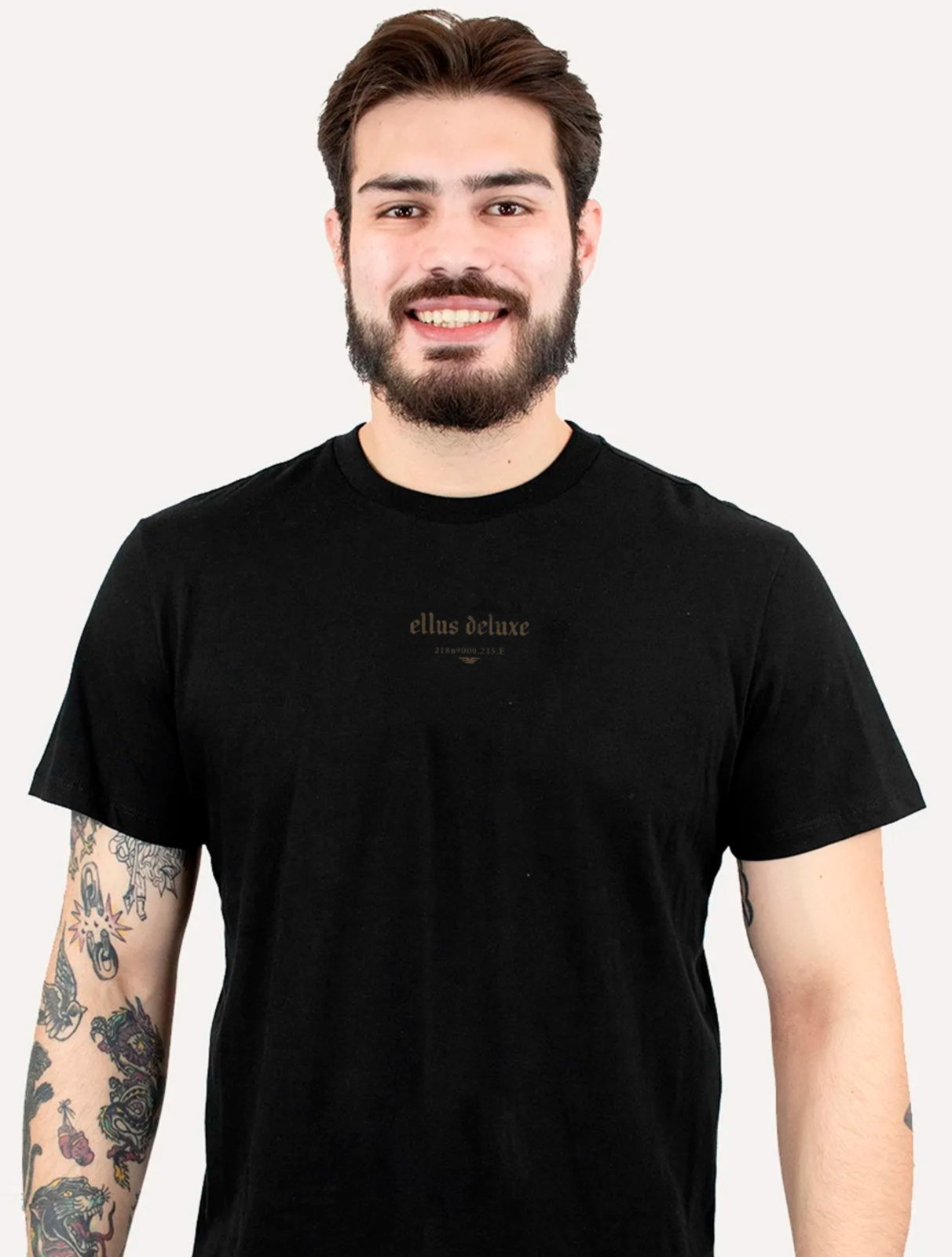 Camiseta Ellus Masculina Cotton Pima Deluxe Classic Preta