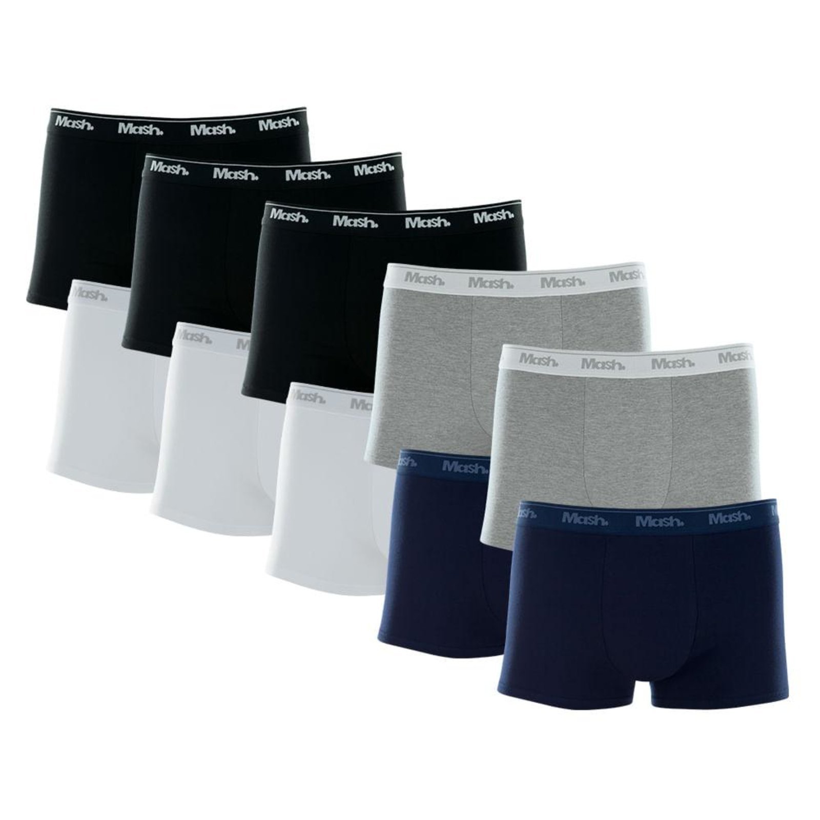 Kit Cueca Boxer Mash 10 Peças Masculina Algodão Elástico Sortido M