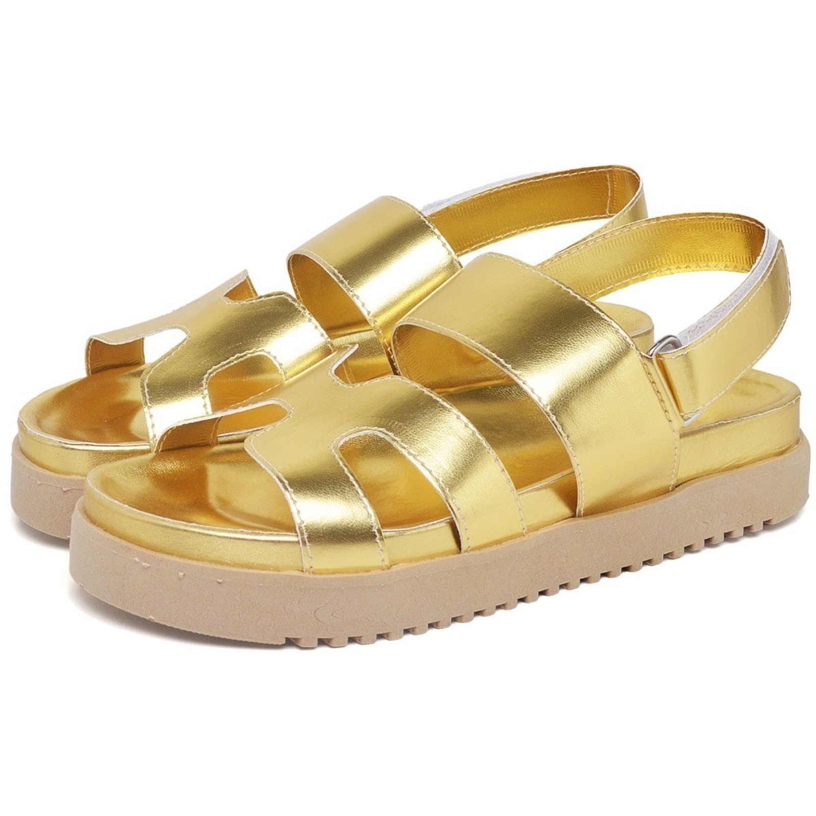 Sandália Papete Feminina DUBUY 2058FG Dourado