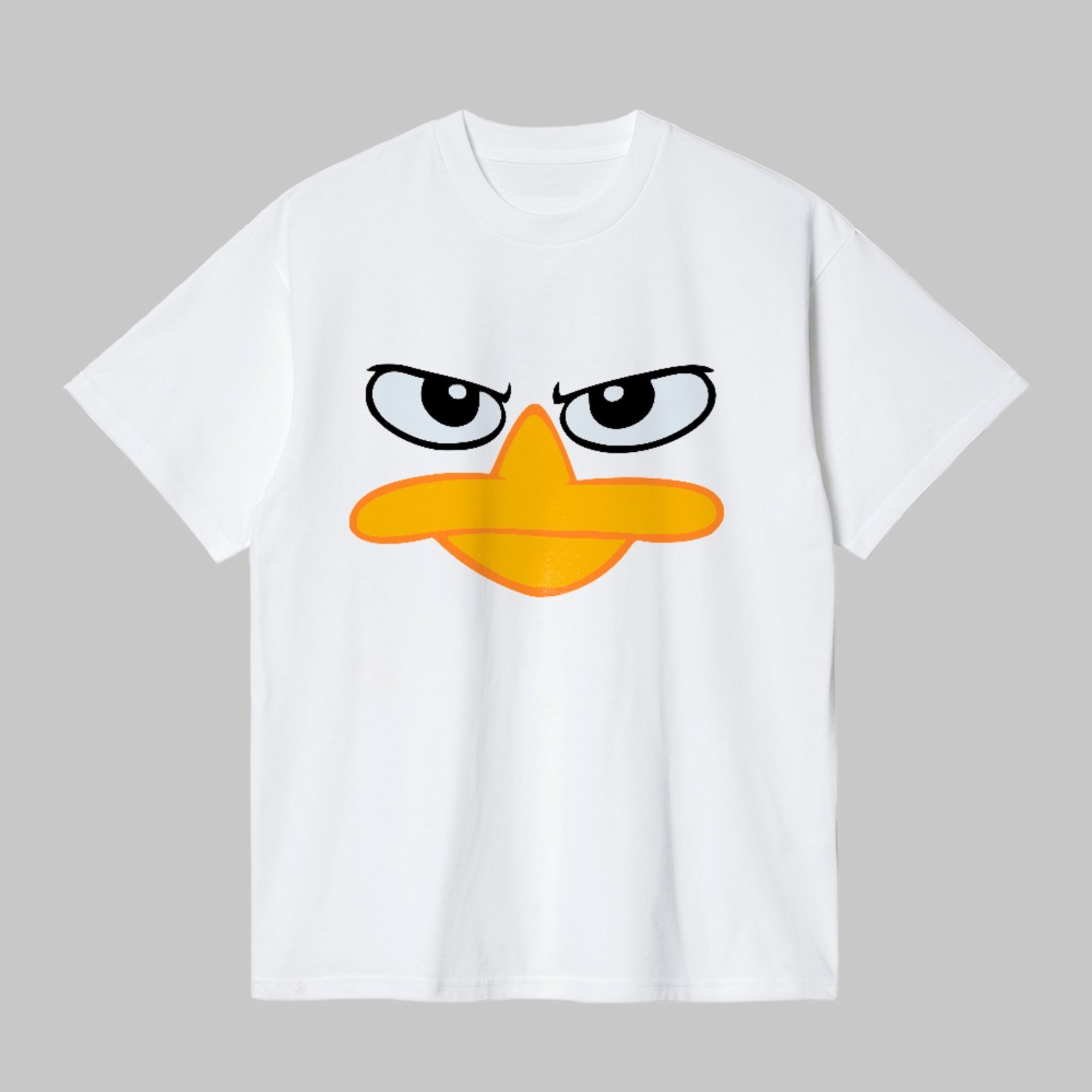 Camiseta Básica Duck Face Funny Minimal Cartoon Style Branco