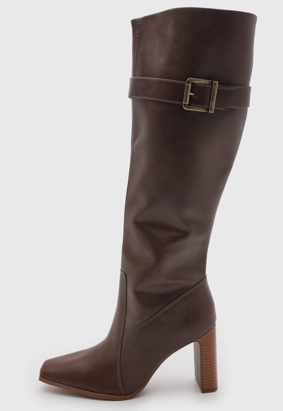 Bota Cano Alto Feminina Vizzano Salto Alto Marrom