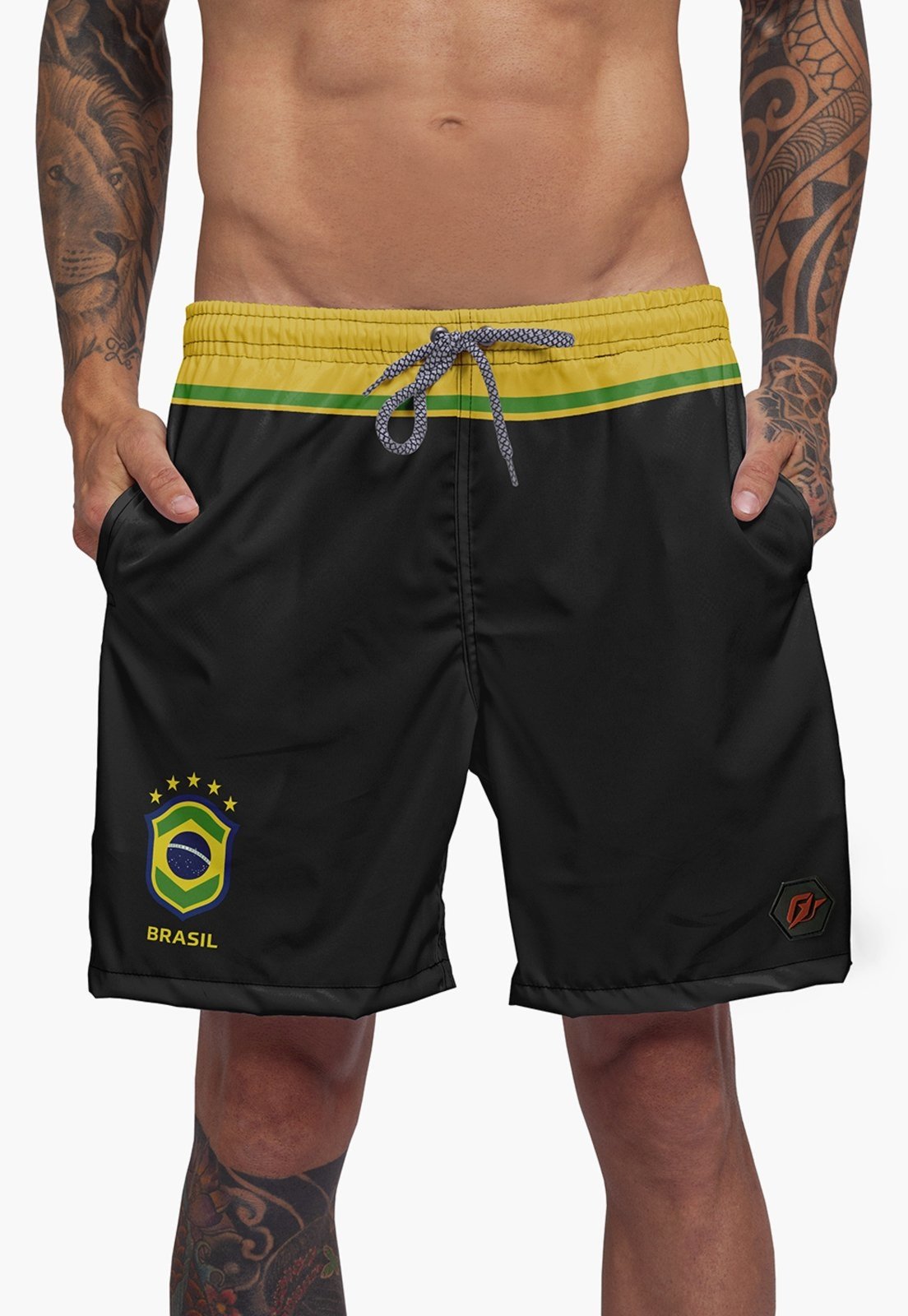 Short Bermuda Copa Torcedor Brasil Preto