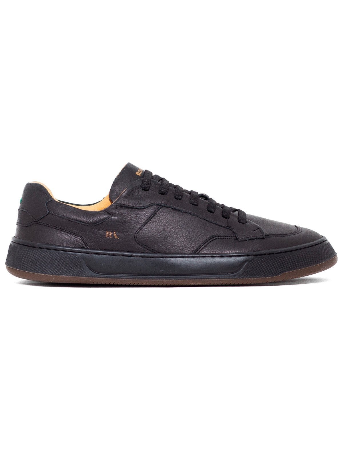 Tênis Masculino Reserva Go Rover V Couro Cadarço Elástico Confortável Preto All Black