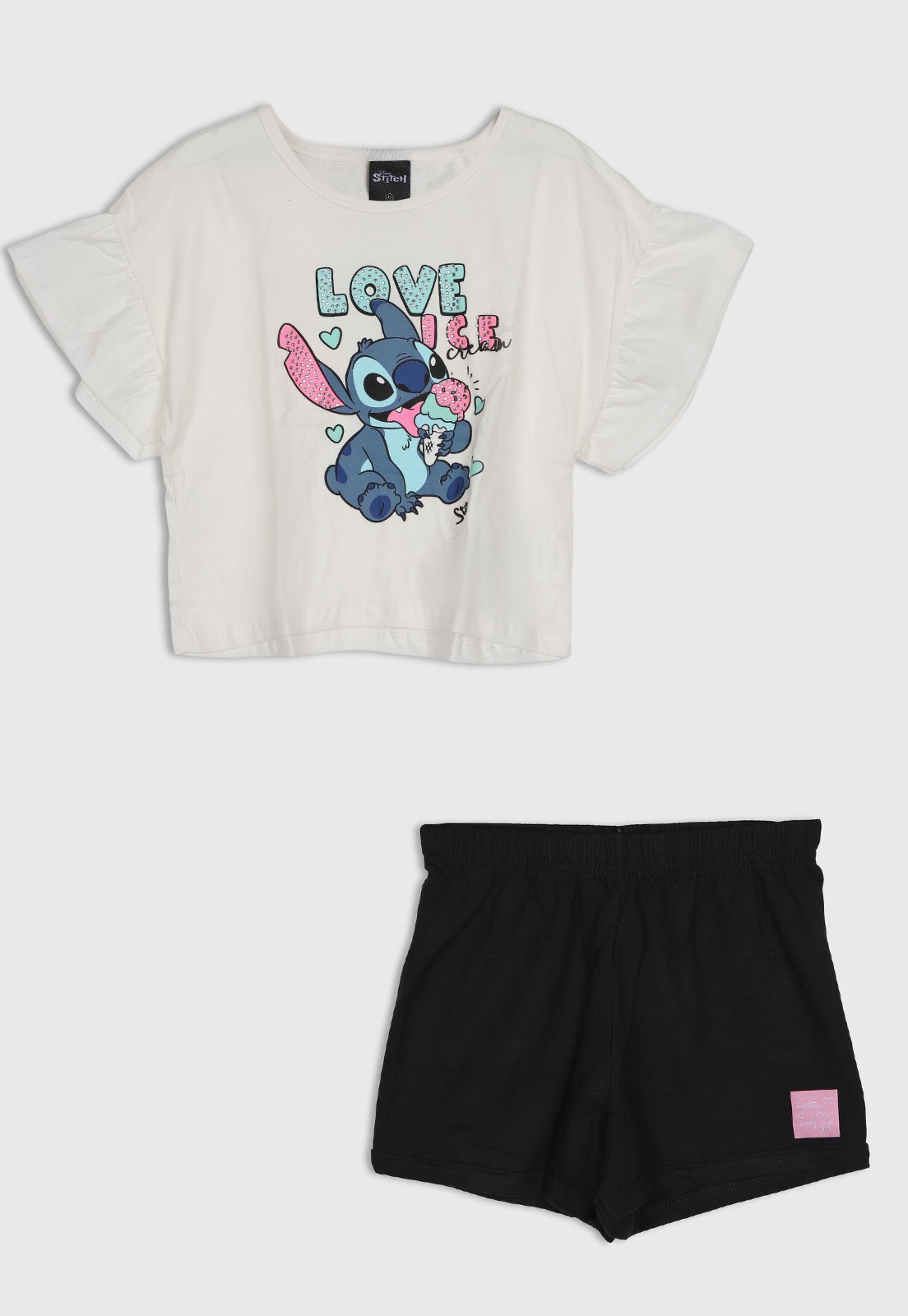 Infantil - Conjunto Brandili Stitch Branco