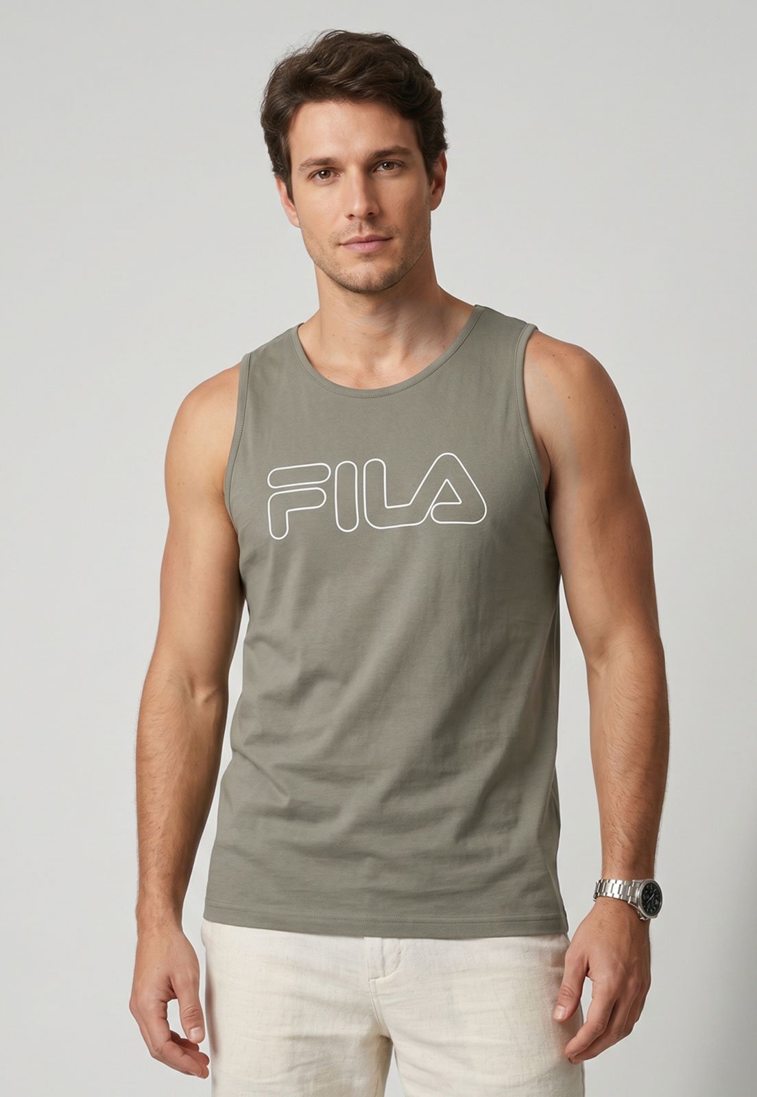 Regata Masculina Fila Letter Outline Logo Verde