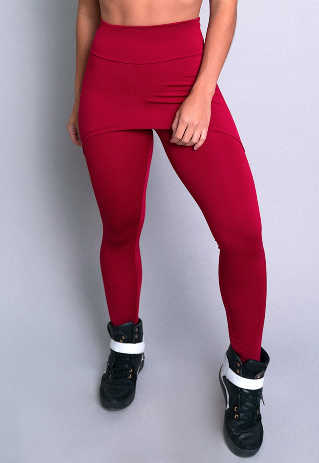 Calça Legging MVB Modas Saia Tapa Bumbum Vinho