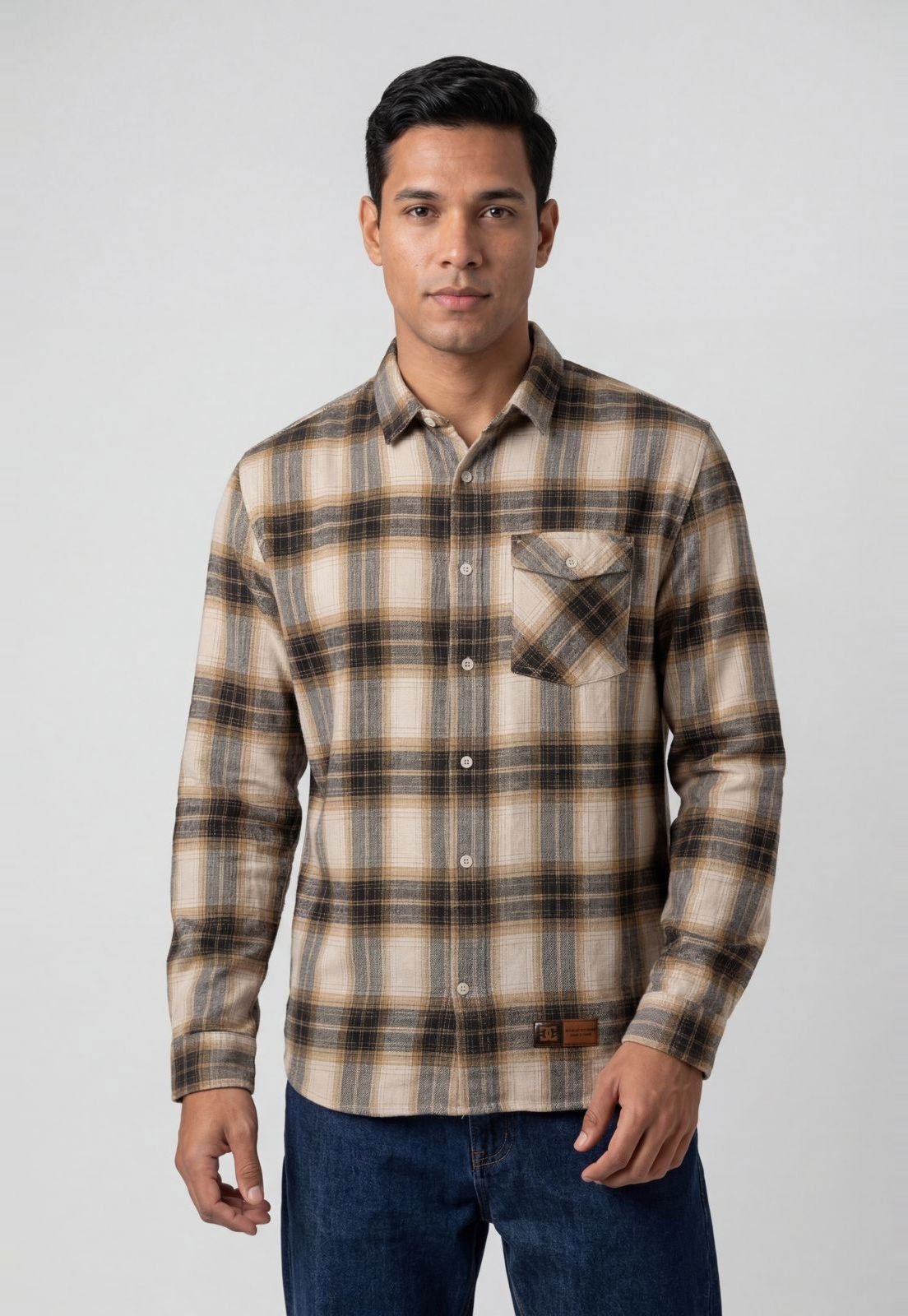 Camisa Masculina DC Shoes Xadrez Bege