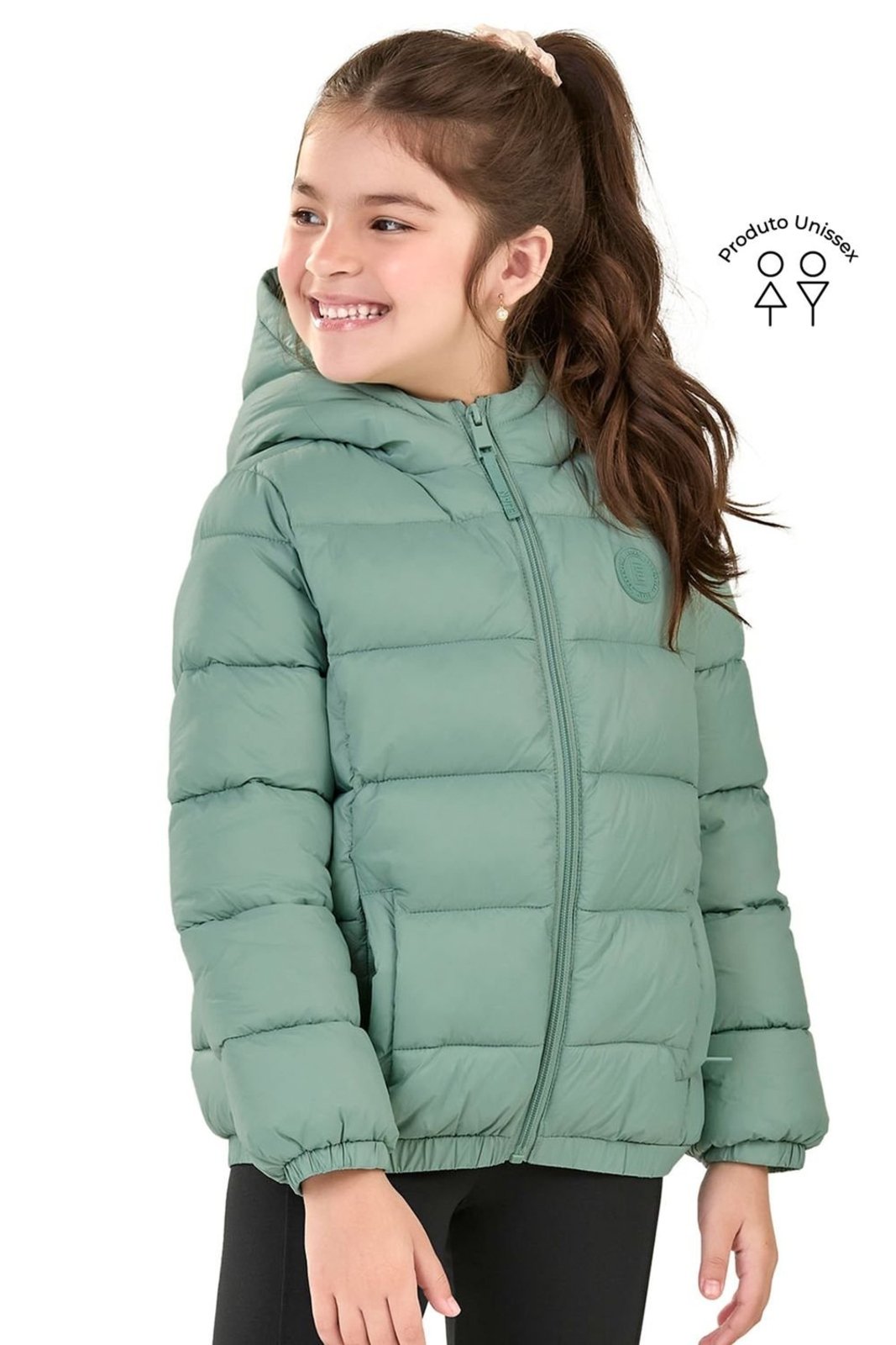 Infantil - Jaqueta Unissex Puffer Matelassê Elian Verde