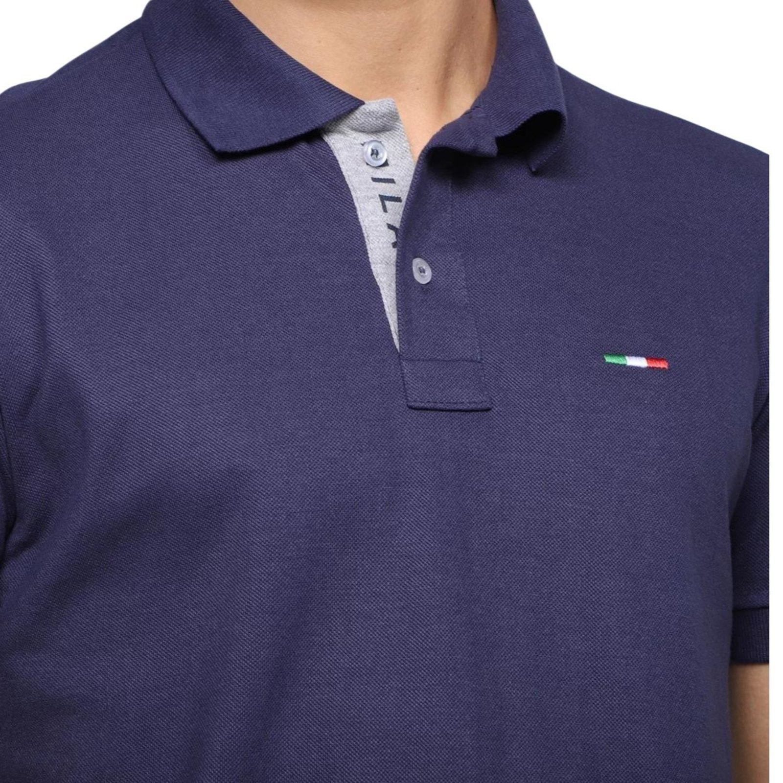 Vista 3 Kit 2 Polos Masculina Básicas FMF Piquet no Estilo Tommy Bordado Itália Marinho verde FMF verde