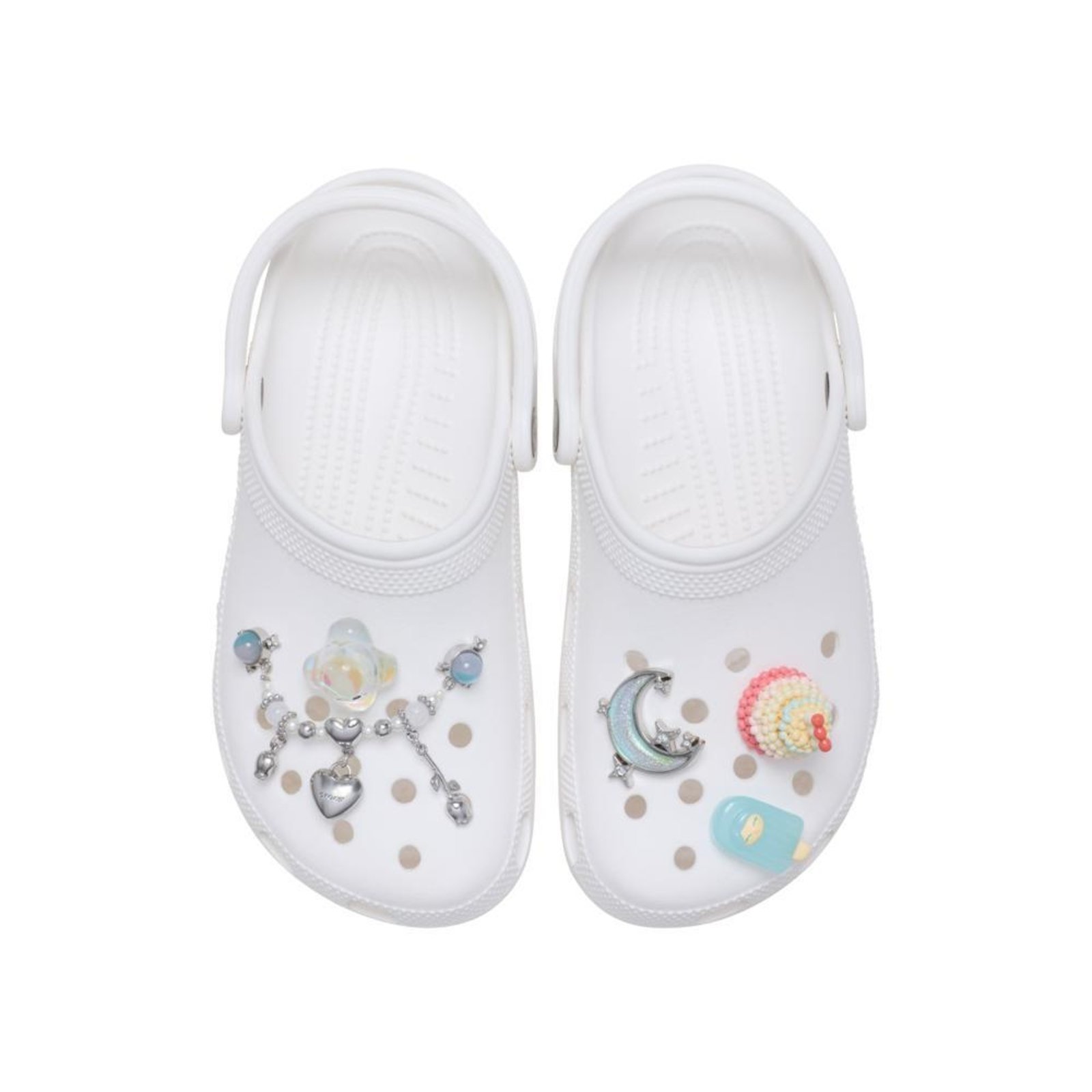 Vista 3 Infantil - Jibbitz™ Verão Iridescente Pack Com 5 Peças Crocs branco