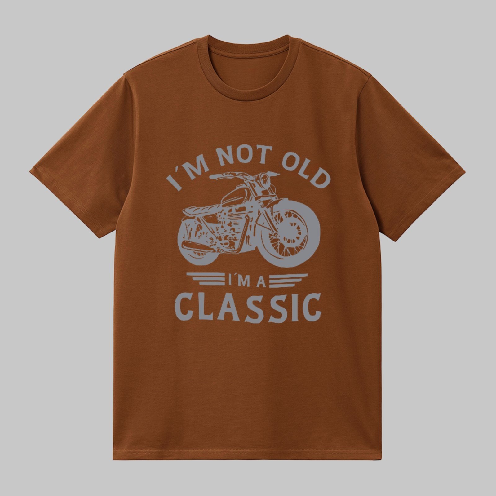 Camiseta Básica Moto Vintage I’m Classic Estilo Retrô Marrom