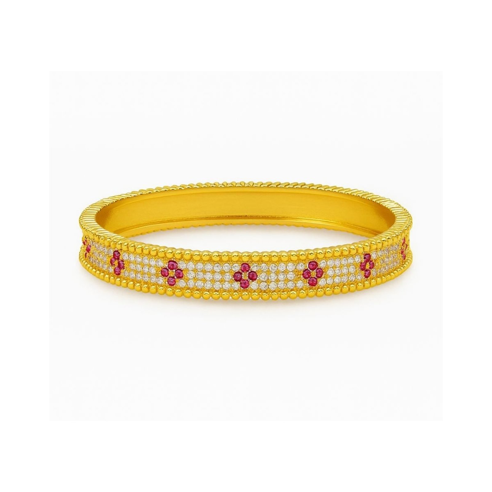Vista 2 Bracelete Flores Banhada a Ouro Vih Triny dourado Vih Triny dourado