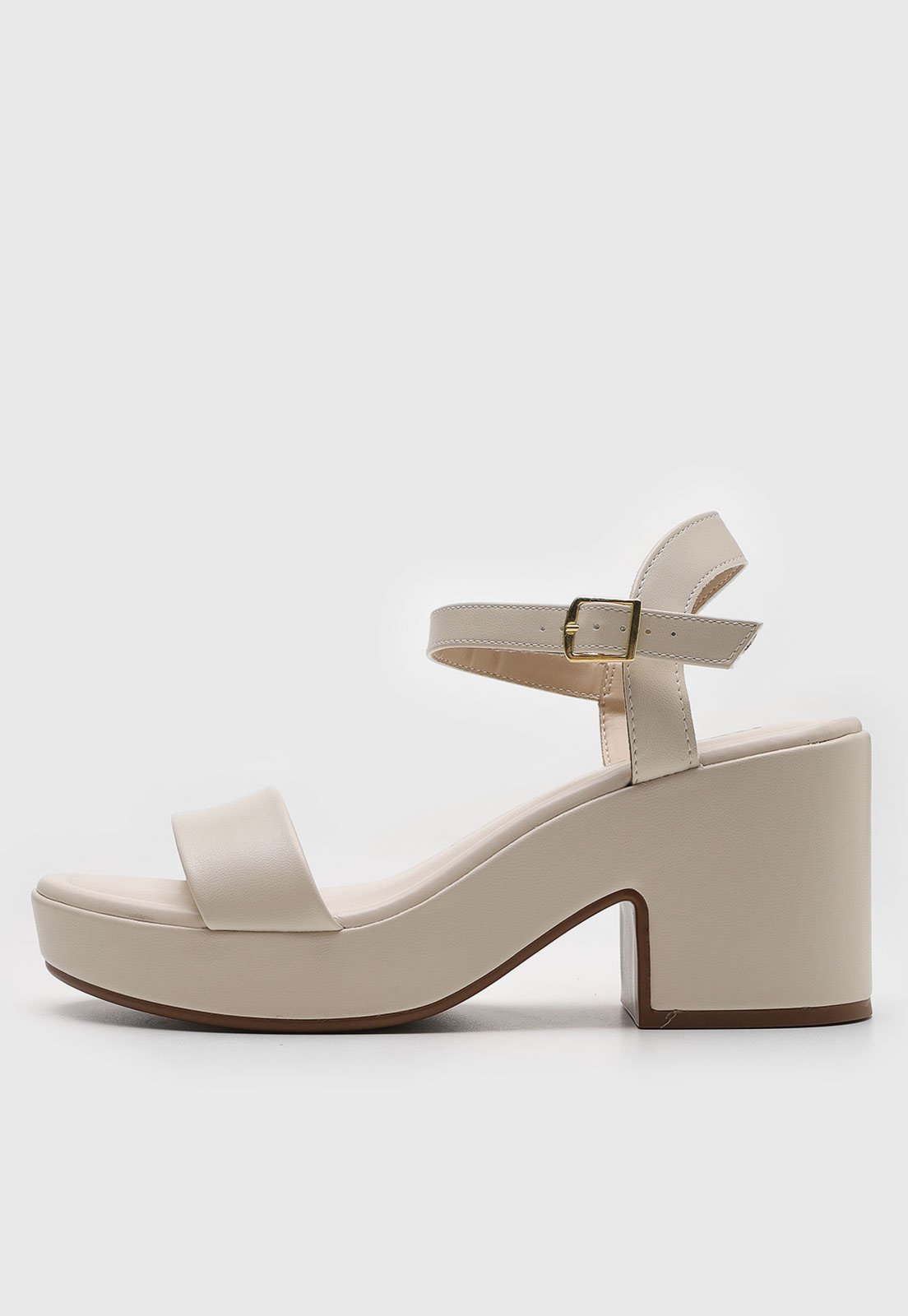 Sandália Meia Pata Moleca Lisa Off-White