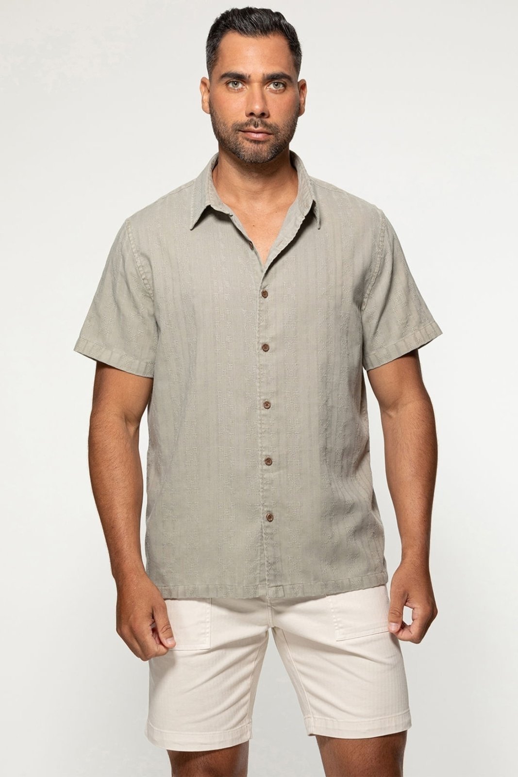 Camisa Guess Manga Curta Maquinetada Verde