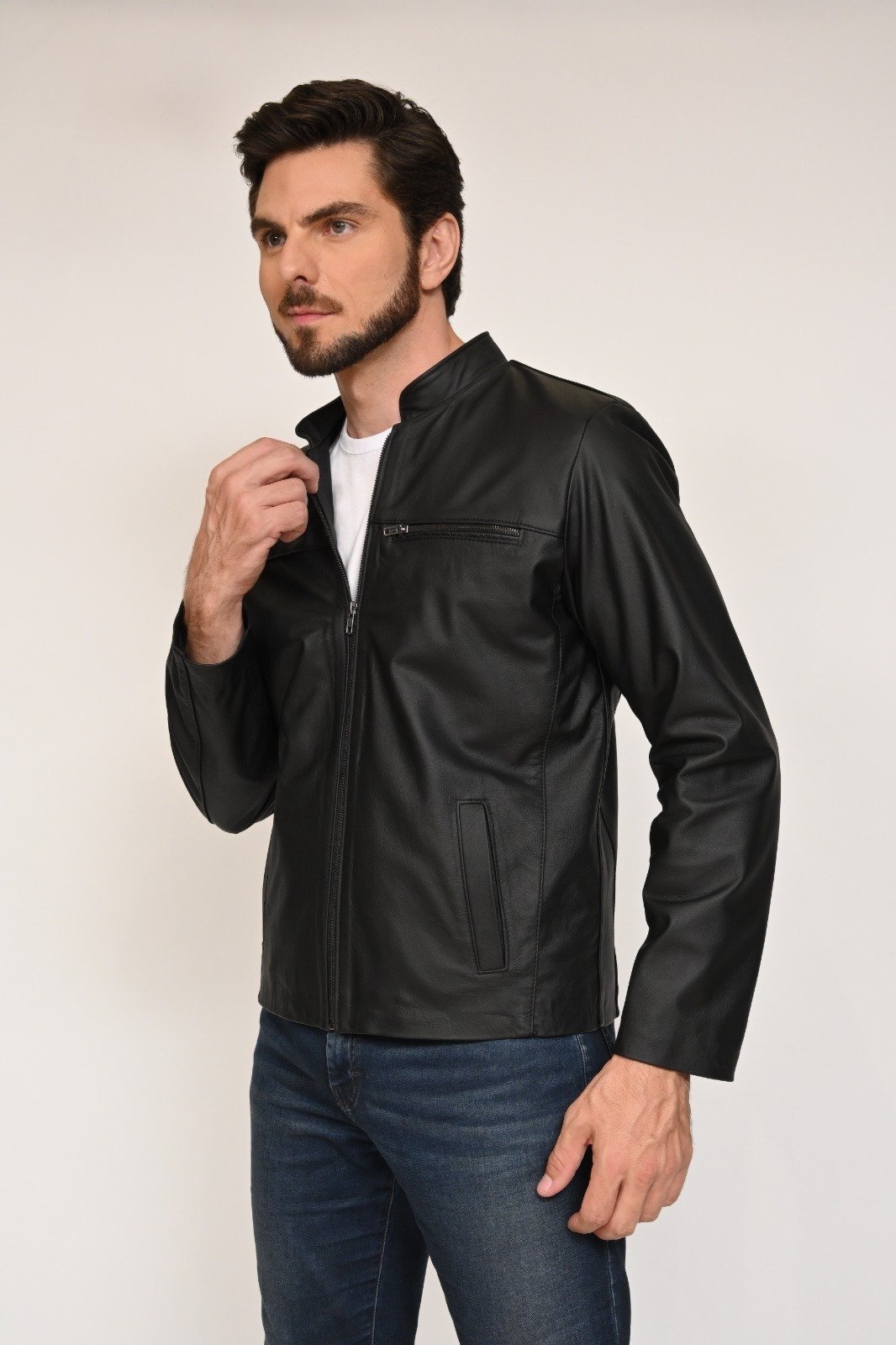 Jaqueta de Couro Trento Preto