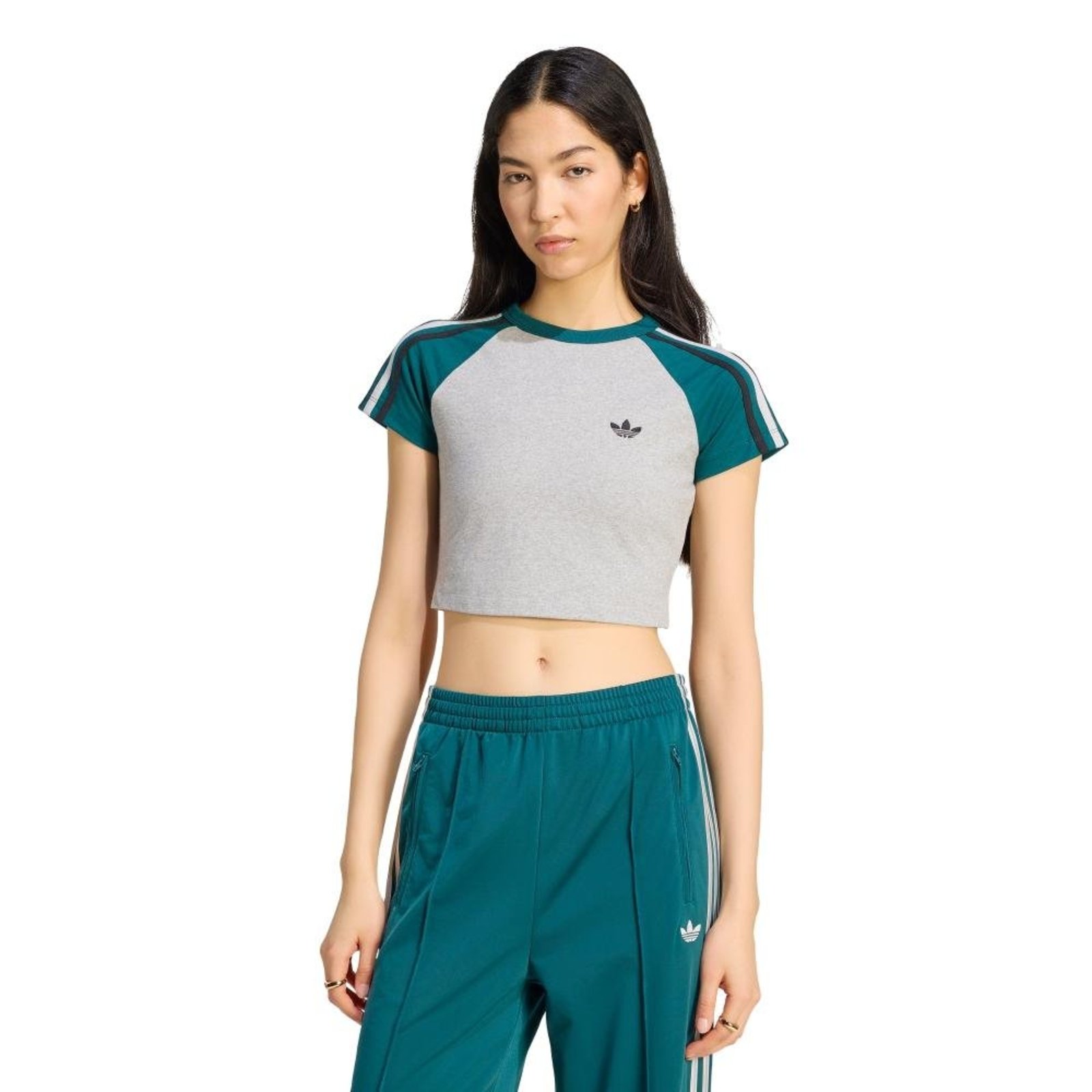 CAMISETA BABY LOOK SST adidas Originals Cinza