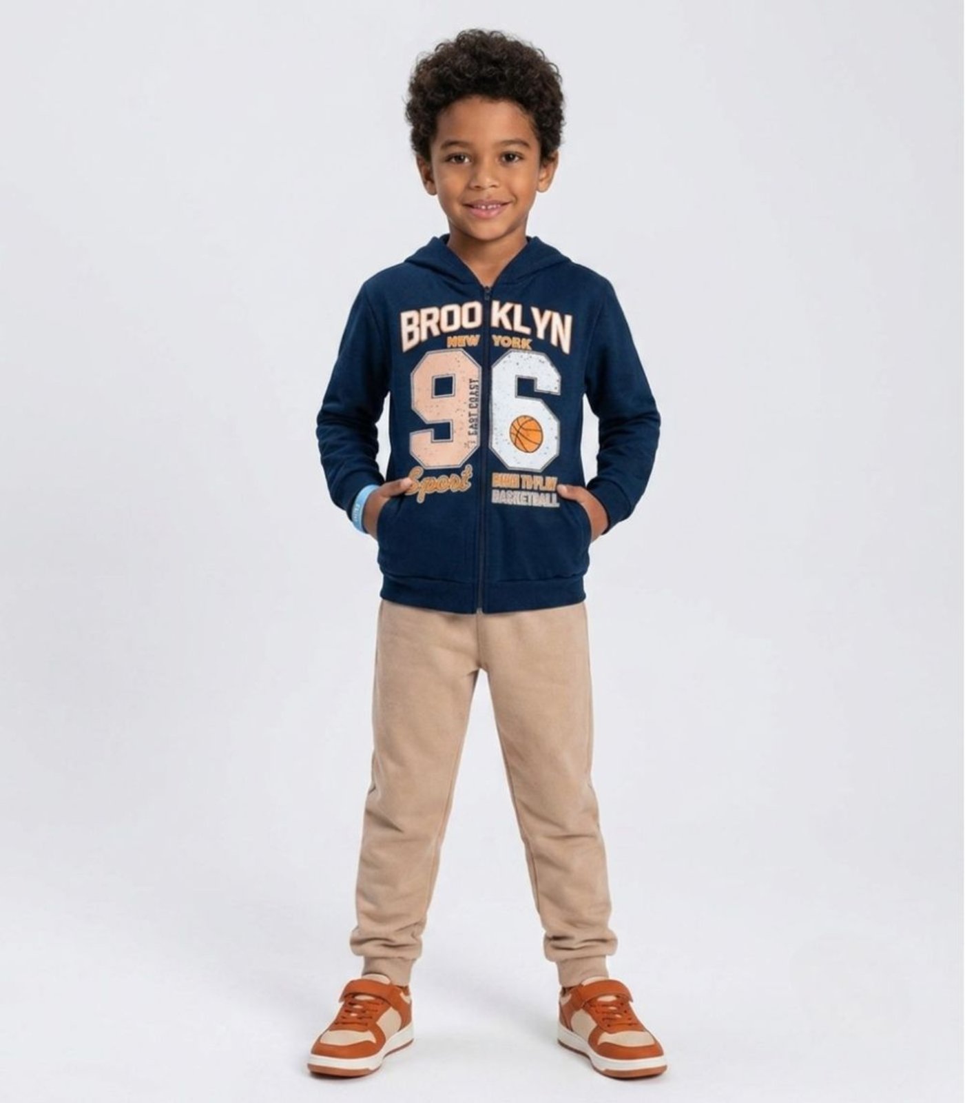 Infantil - Conjunto Moletom Menino Jaqueta E Calça Kappes Azul