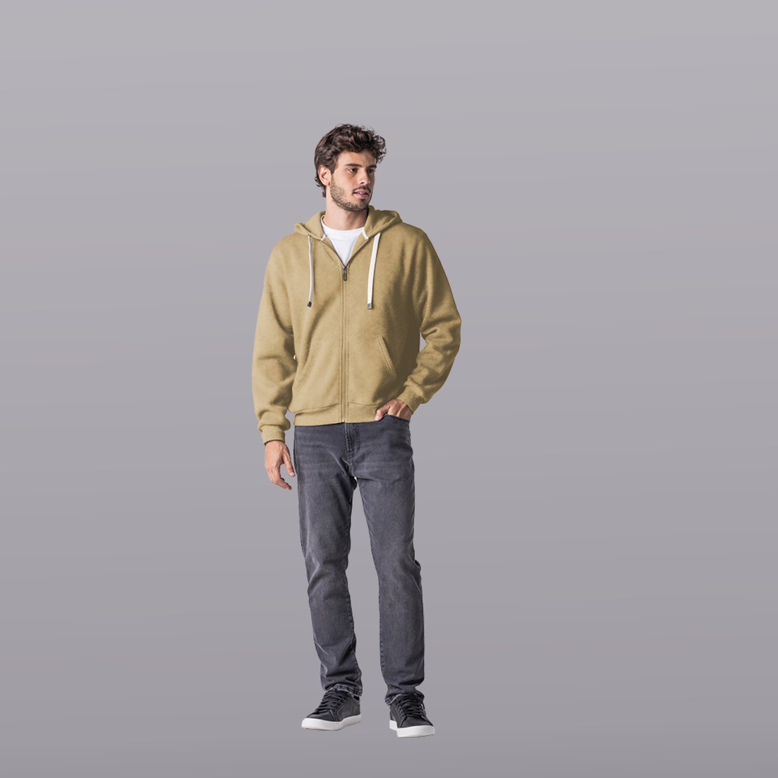 Jaqueta Moletom Masculina Zune BEGE