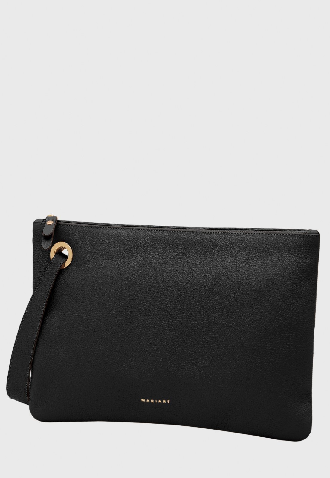 Vista 2 Bolsa Carteira Clutch Couro Mariart Azaleia Preta preto preto