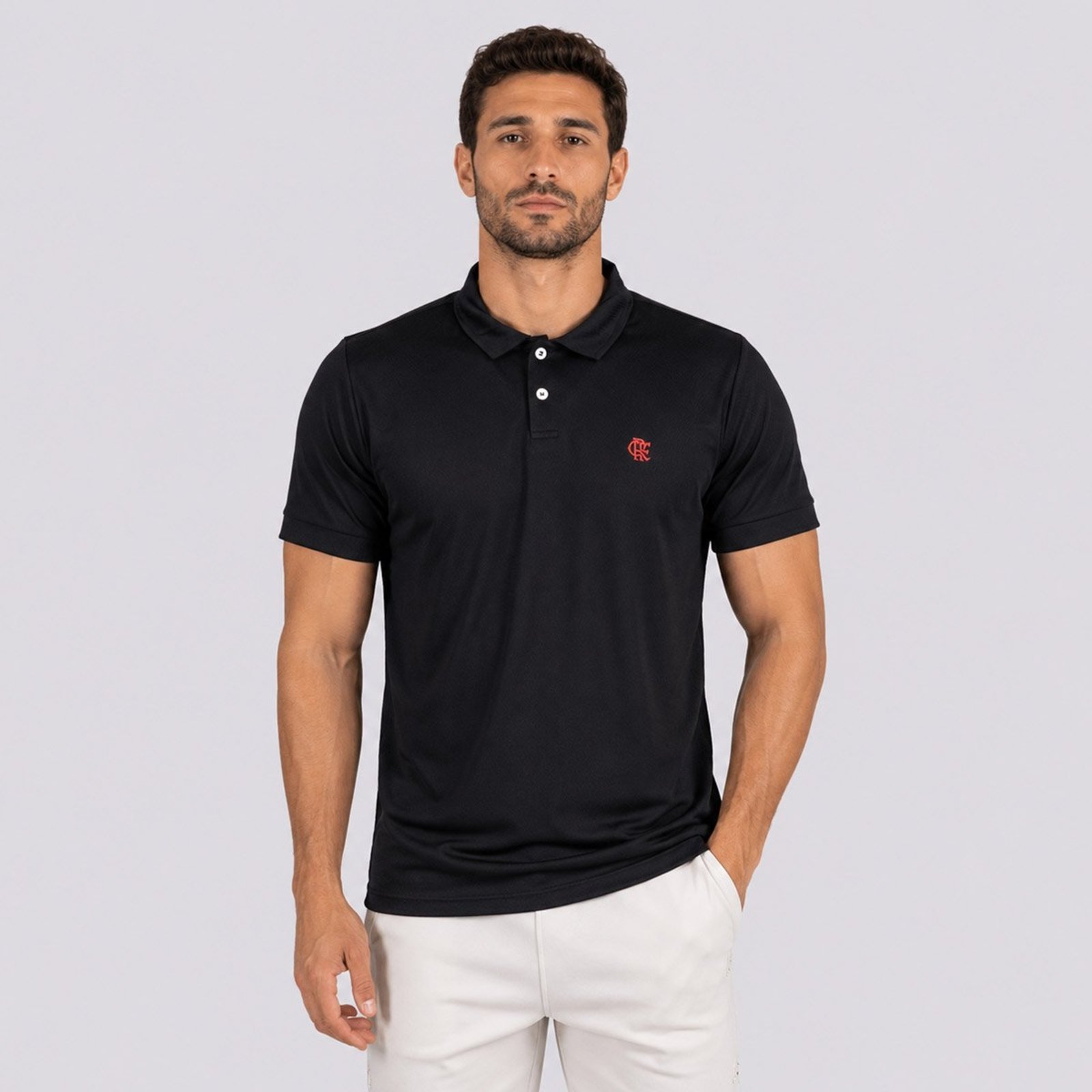 Polo Flamengo Raça Rubro Negro Preta