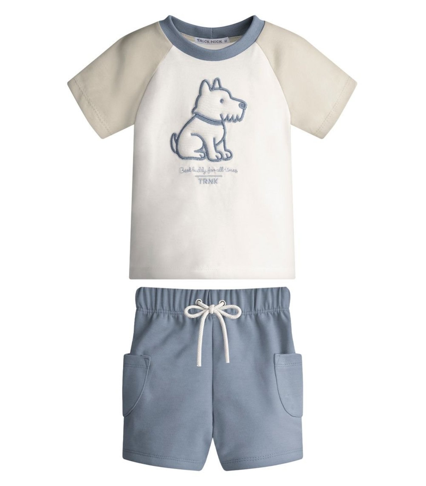 Infantil - Conjunto Camiseta Com Bermuda Trick Nick Bege