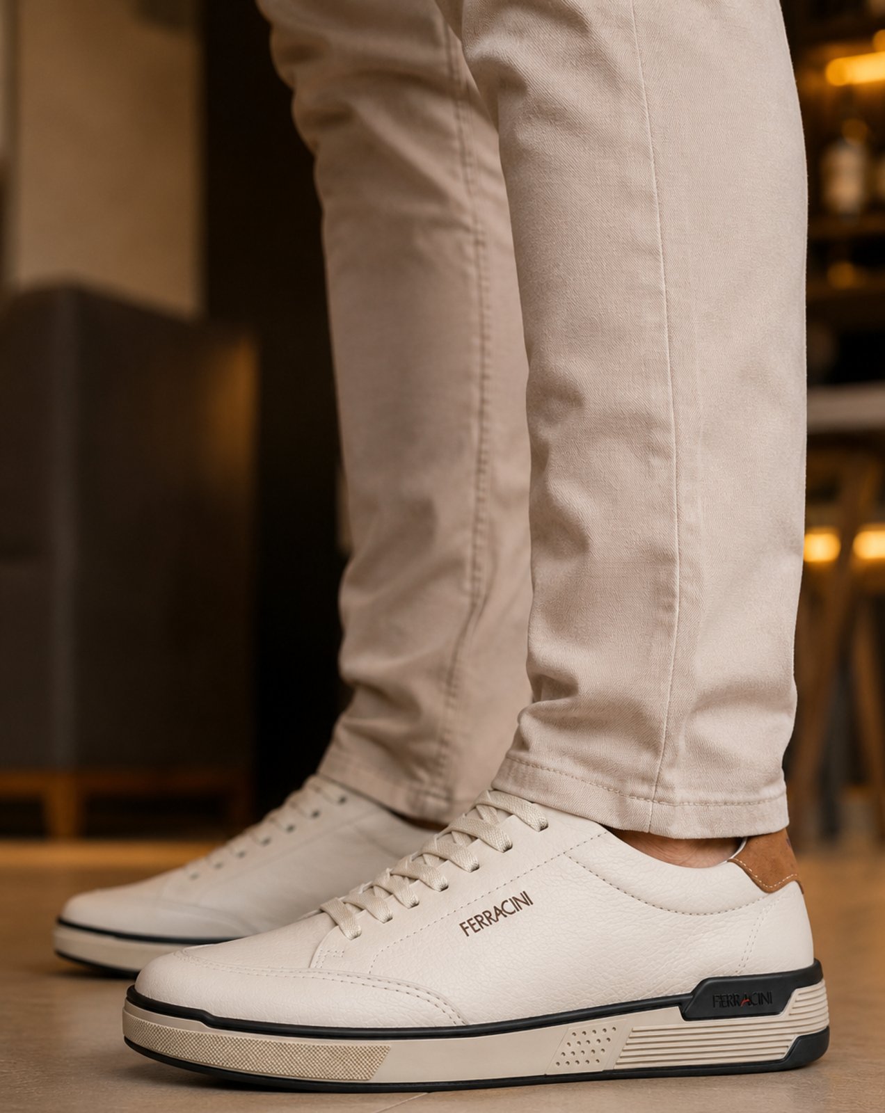 Sapatênis Masculino Couro Casual Cinza