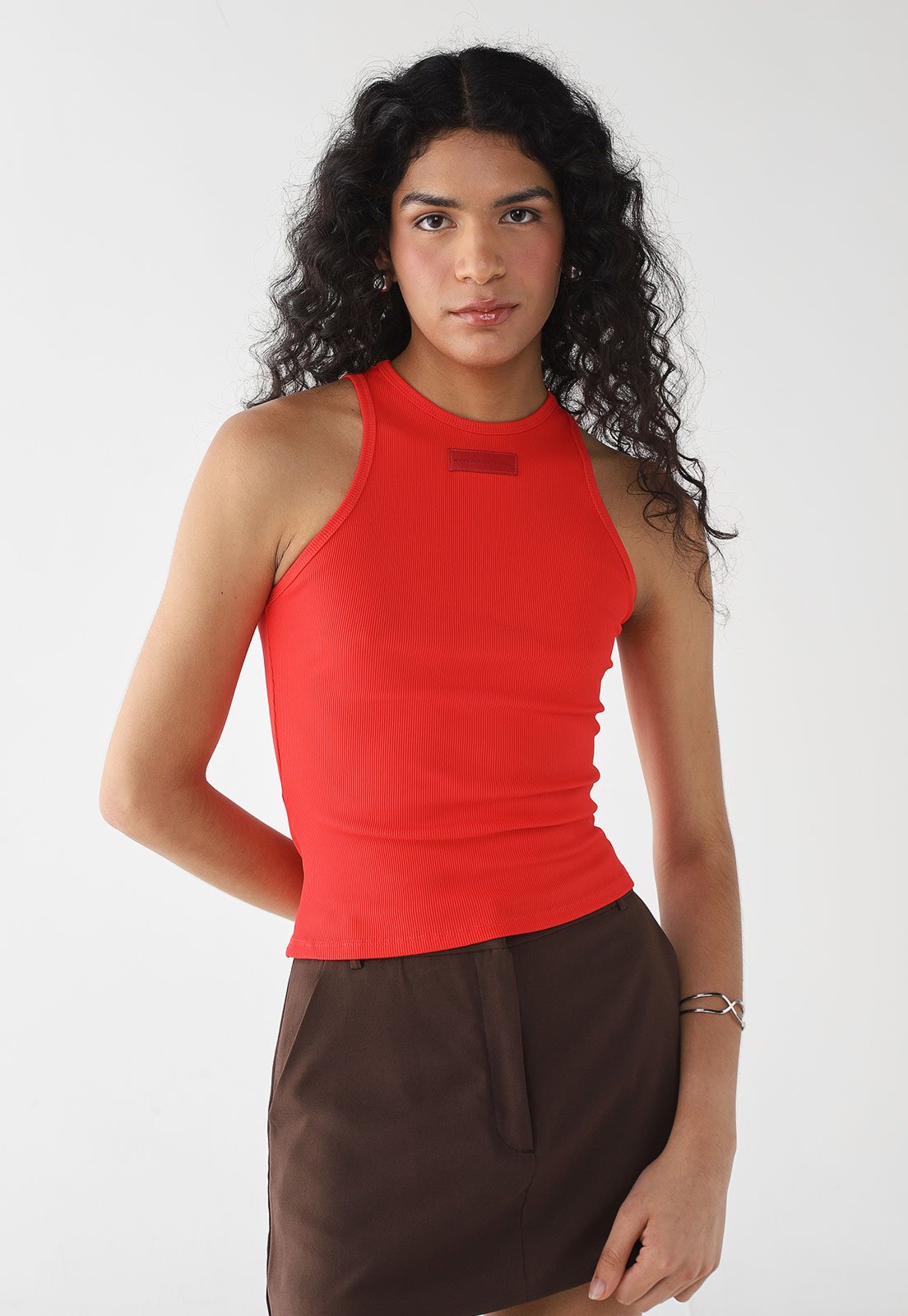 Regata Feminina My Favorite Canelada Logo Frontal Vermelha