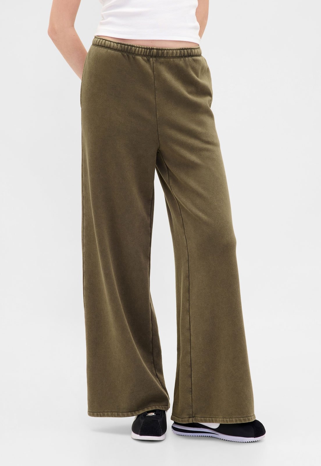 Calça Feminina GAP Pantalona Cintura Alta Verde