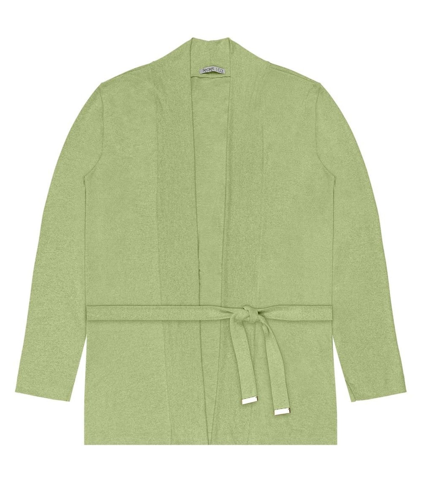 Cardigan Feminino Plus Size Em Tricot Secret Glam Verde