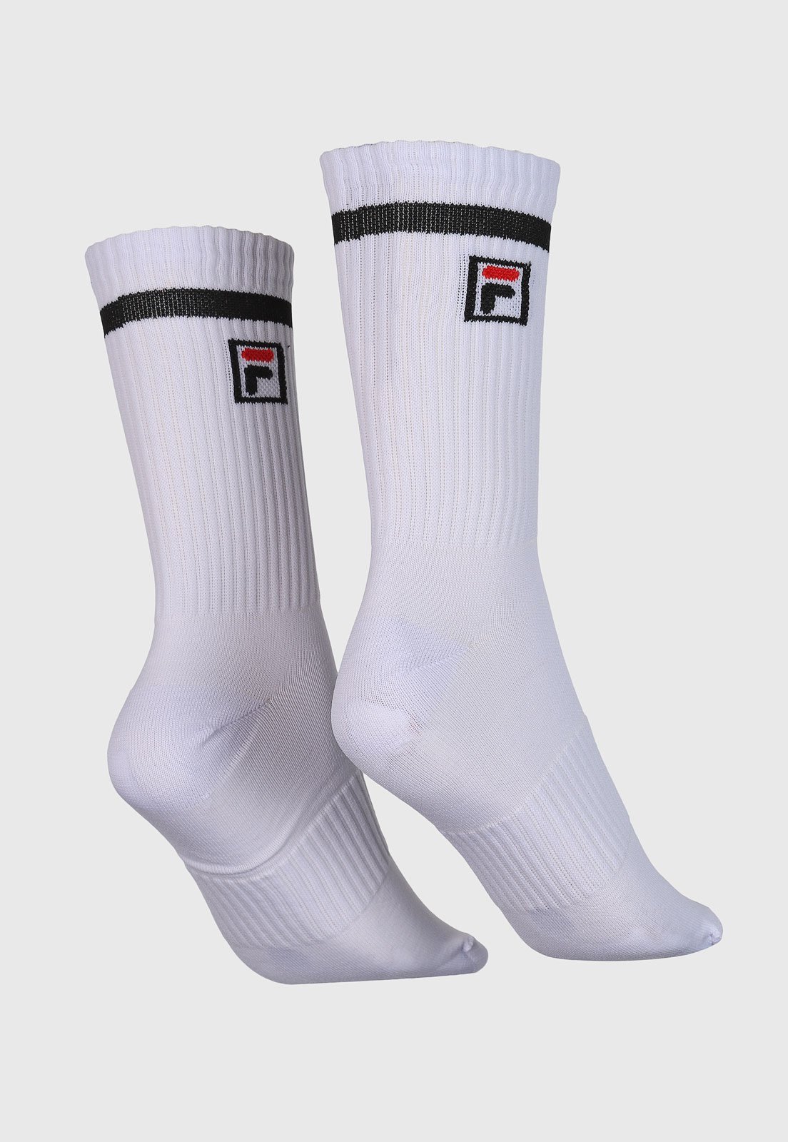 Vista 3 Meia Unissex Fila Sport Style Team Branca branco Fila branco