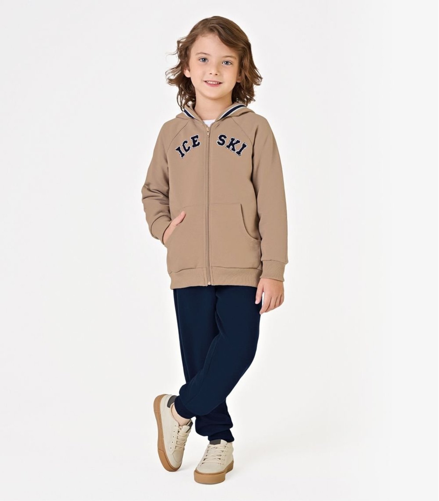 Infantil - Conjunto Jaqueta com Capuz e Calça Trick Nick Marrom