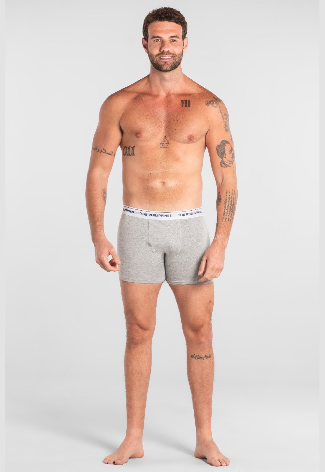 Cueca Boxer Algodão Elastano The Philippines Cinza