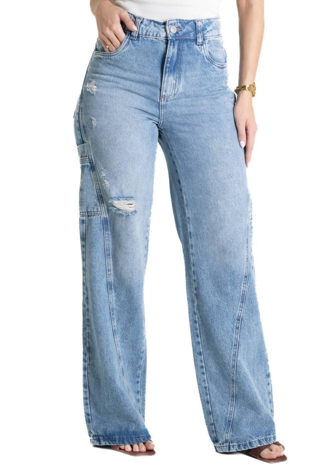Calça Jeans Sawary Wide Leg – 280524 – Azul – Sawary
