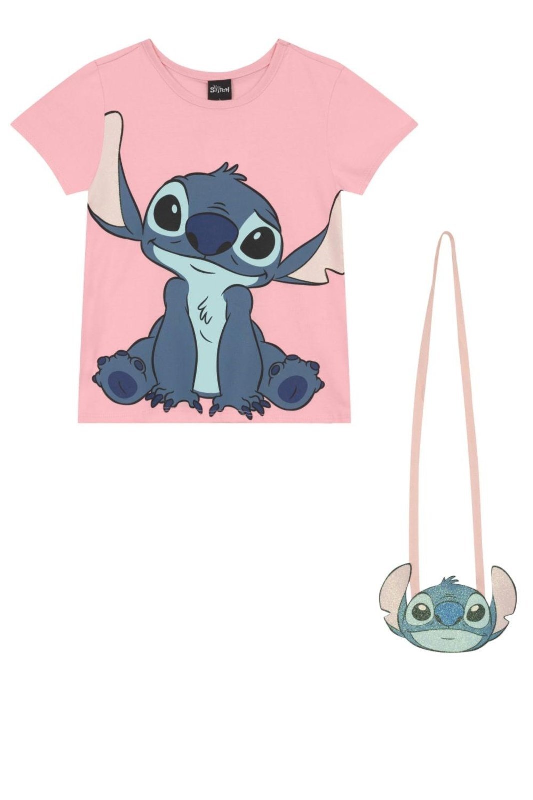 Vista 3 Infantil - Blusa menina do Stitch com bolsinha Brandili rosa Brandili rosa