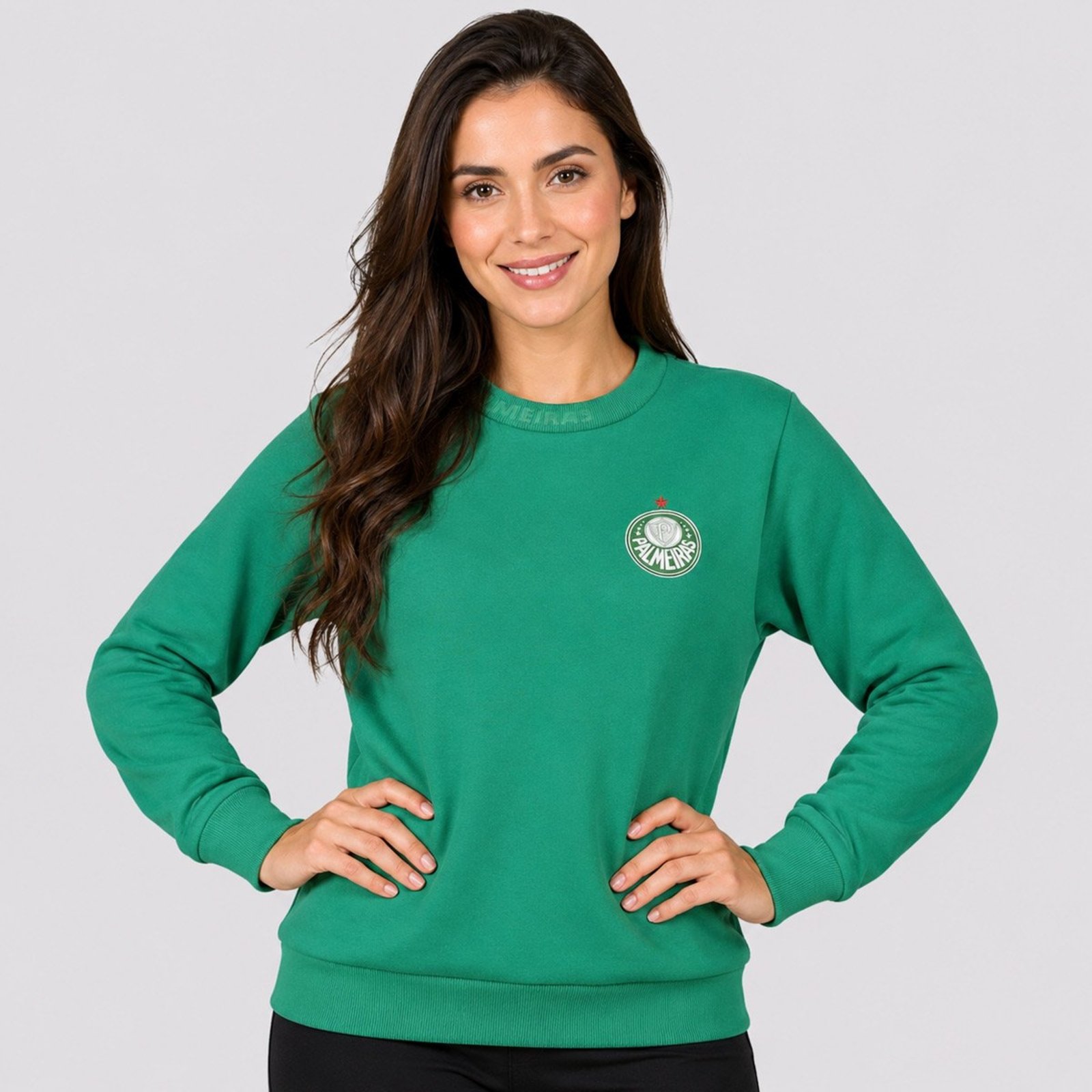 Moletom Palmeiras Embossed Feminina Verde