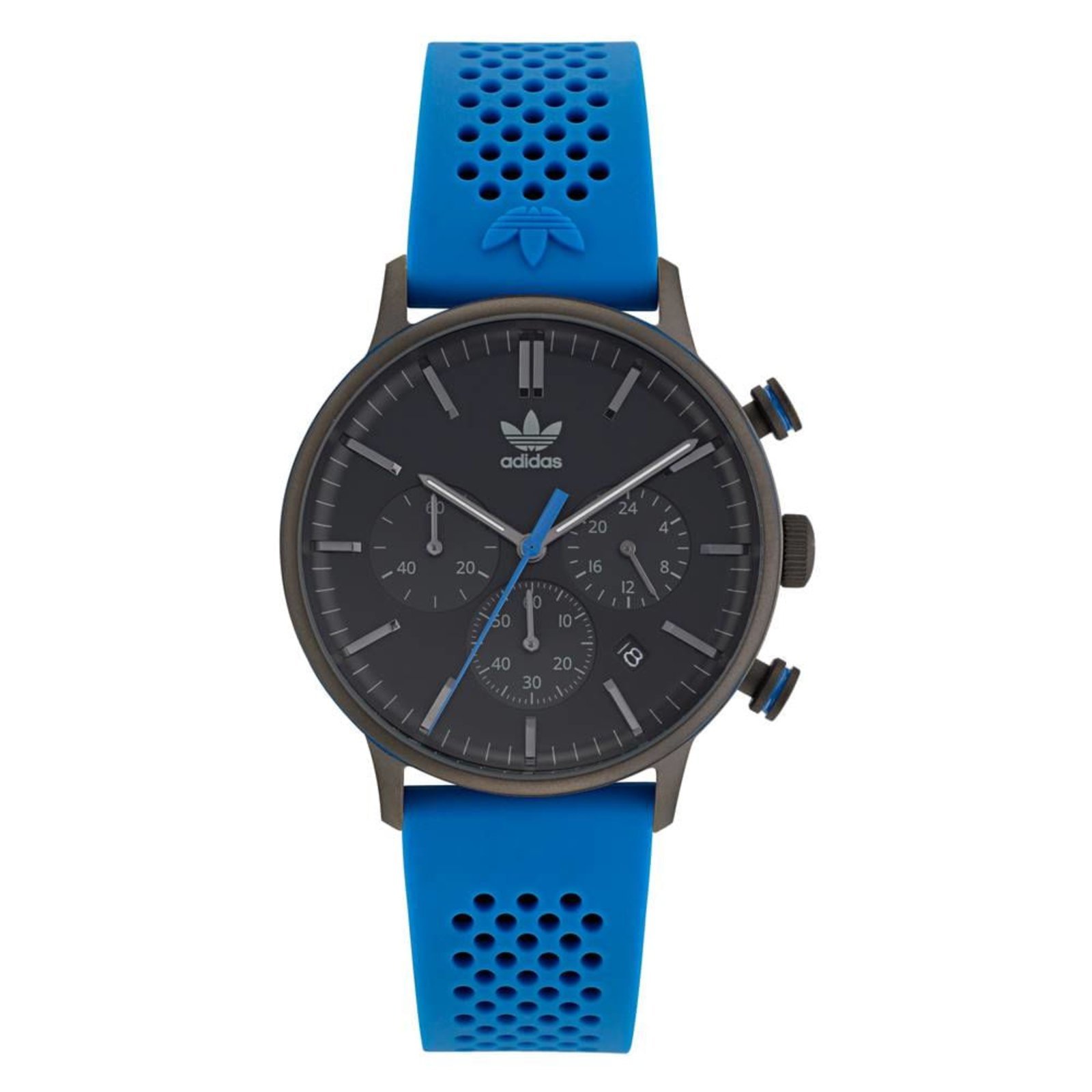 Vista 2 Relógio Unissex Adidas Calendário Cronógrafo Code One Silicone Cinza azul Adidas azul