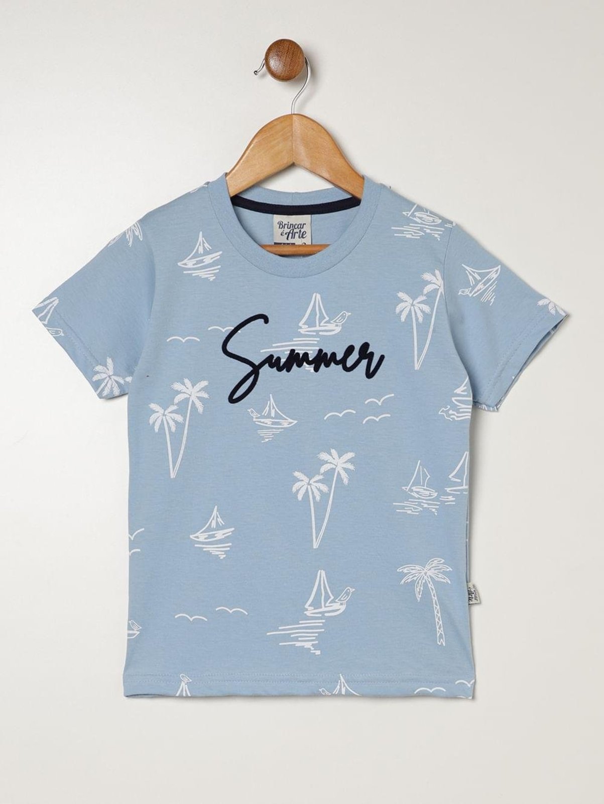 Infantil - Camiseta Manga Curta Para Menino - AZUL