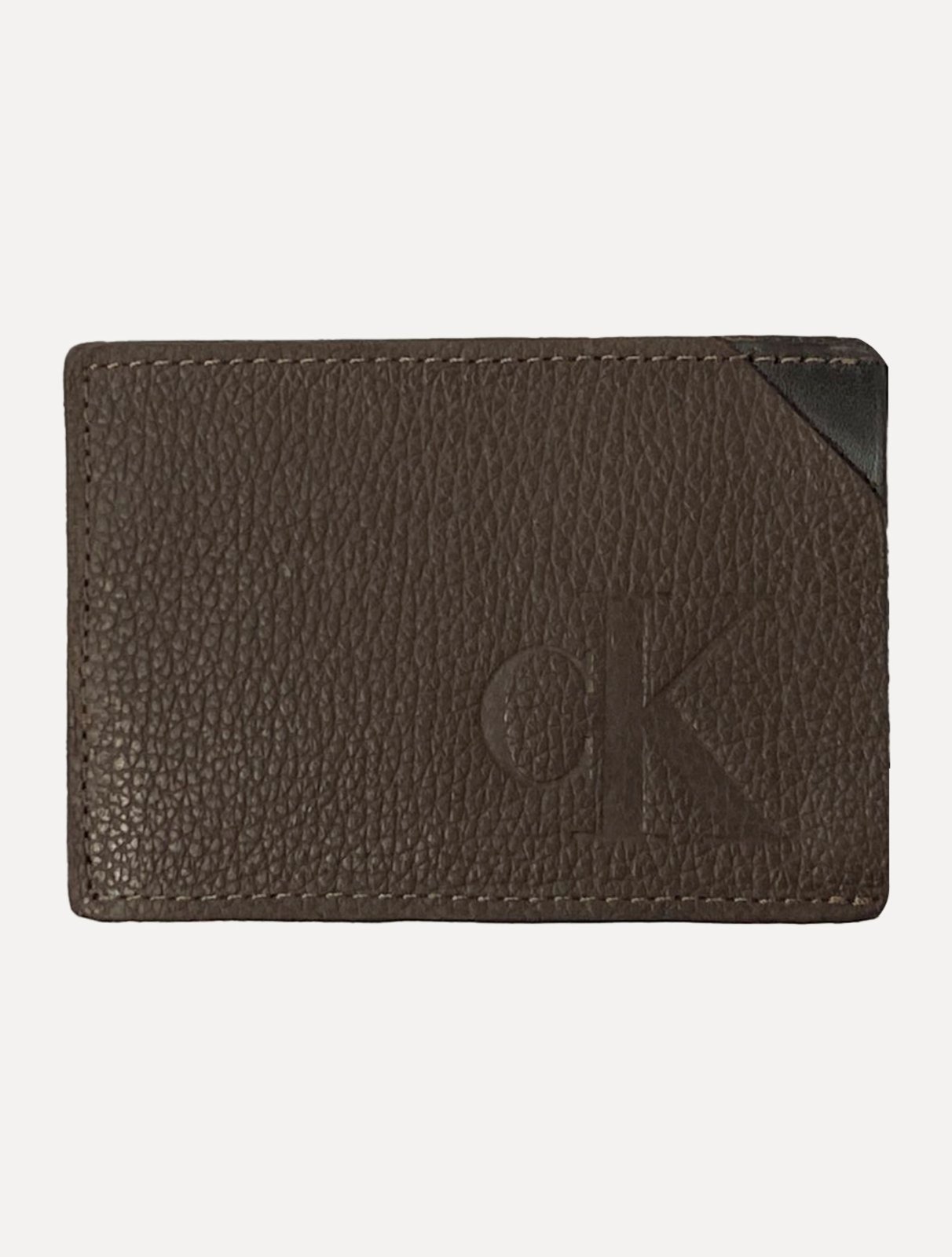 Carteira Calvin Klein Jeans Couro Queima CK Marrom