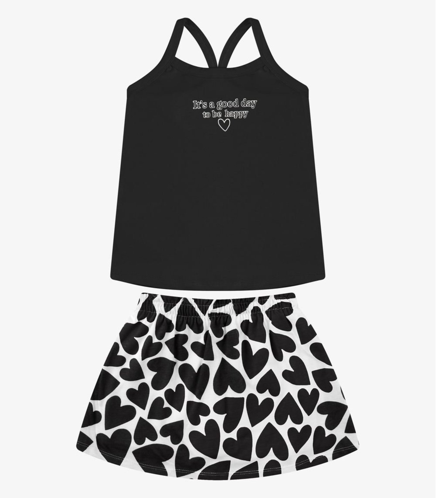 Infantil - Conjunto Regata Com Saia Cotton Rovi Preto