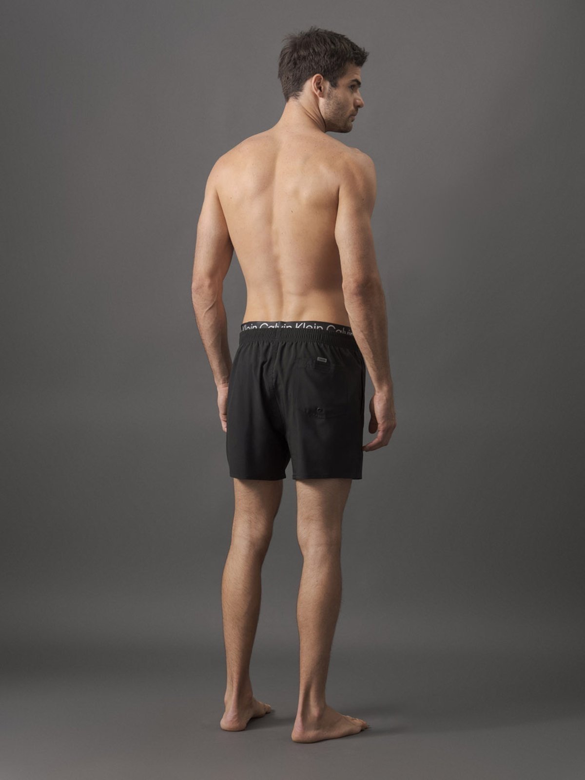 Vista 3 Short D'Água Masculino Elástico Calvin Klein Swimwear Calvin Klein Jeans preto Calvin Klein Jeans preto