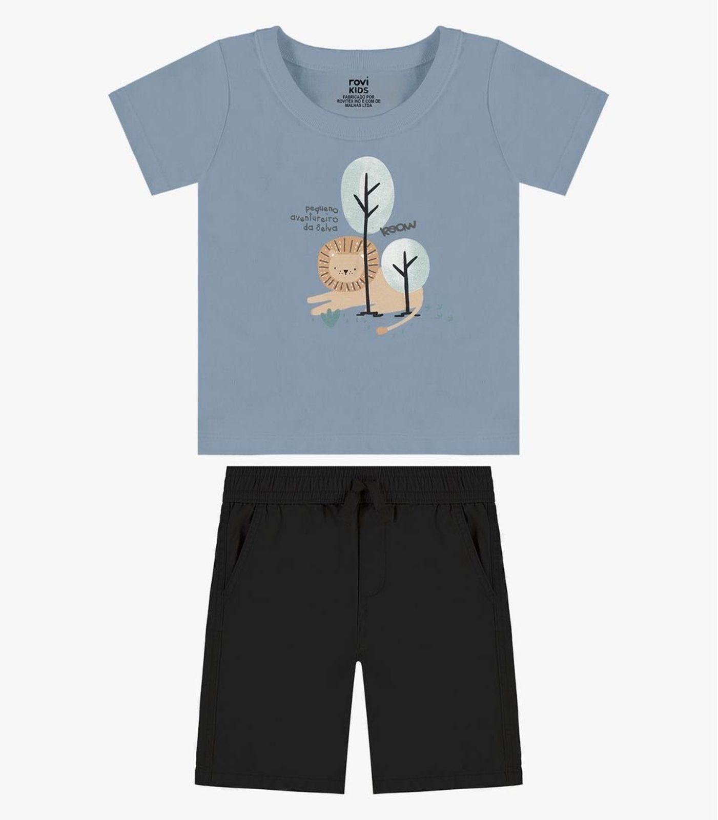 Infantil - Conjunto Camiseta Com Bermuda Rovi Azul