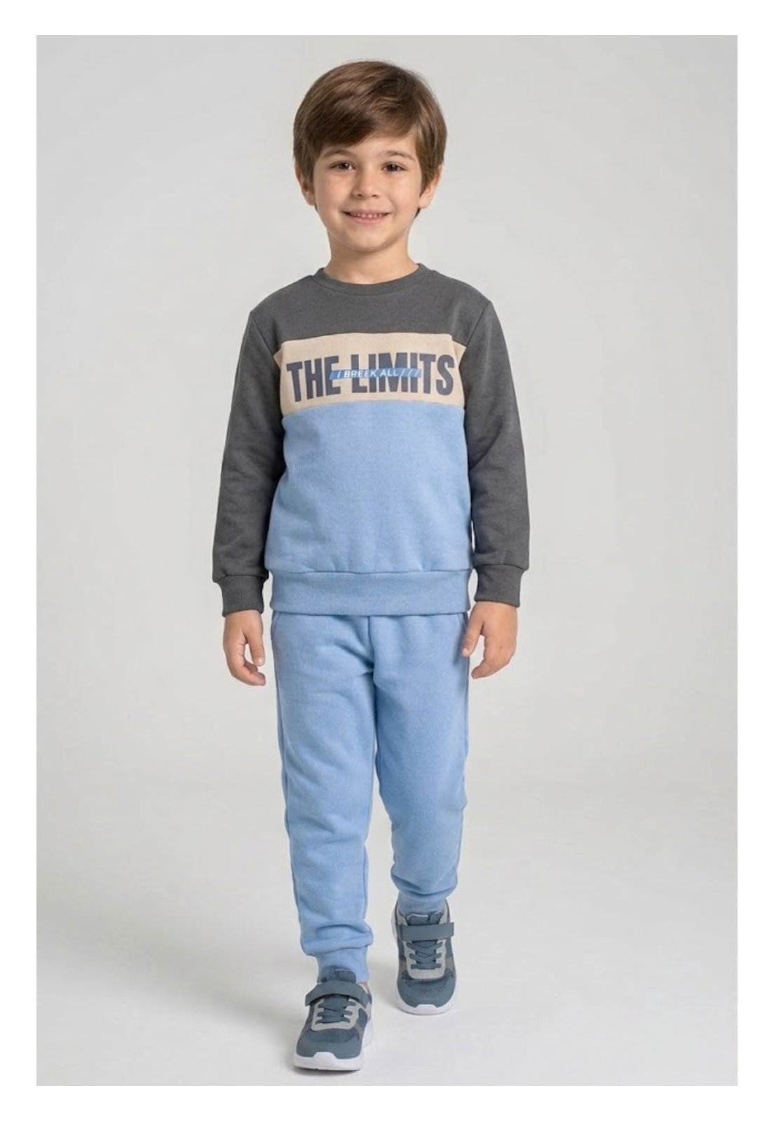 Infantil - Conjunto Bem Vestir Masculino The Limits Azul Cinza