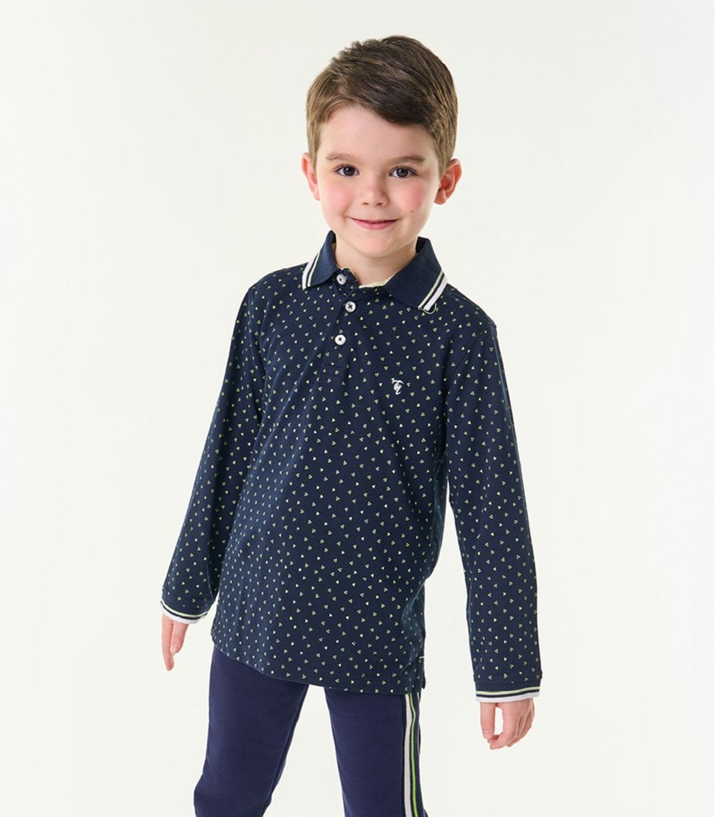 Infantil – Camisa Polo Manga Longa Trick Nick Azul