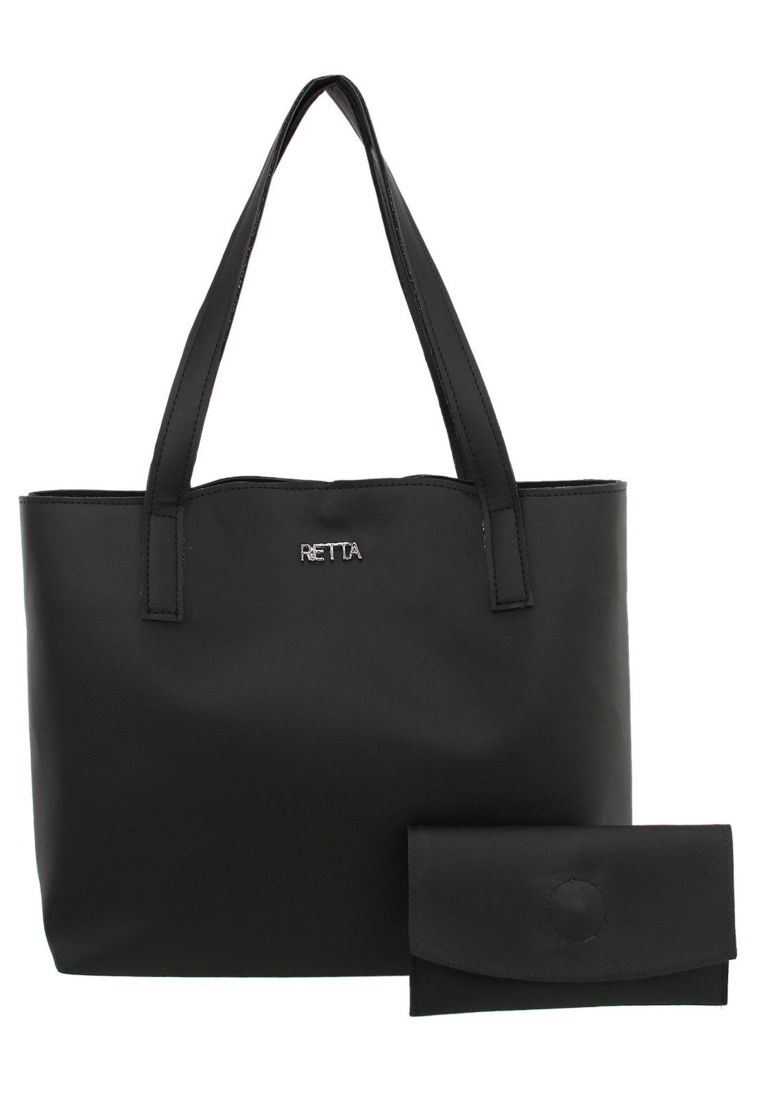 Vista 2 Kit Bolsa Sacola e Necessárie Retta Preta Retta Shoes preto Retta Shoes preto