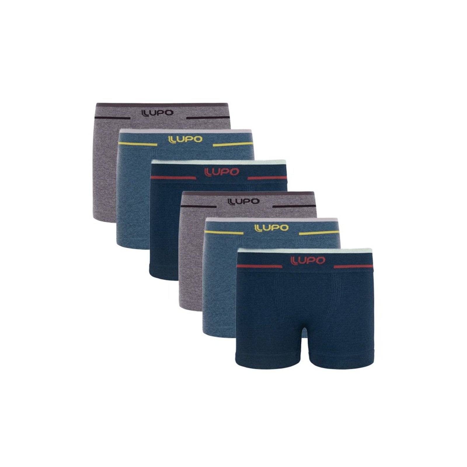 Kit 6 Cuecas Boxer Sem Costura Texturizada 137