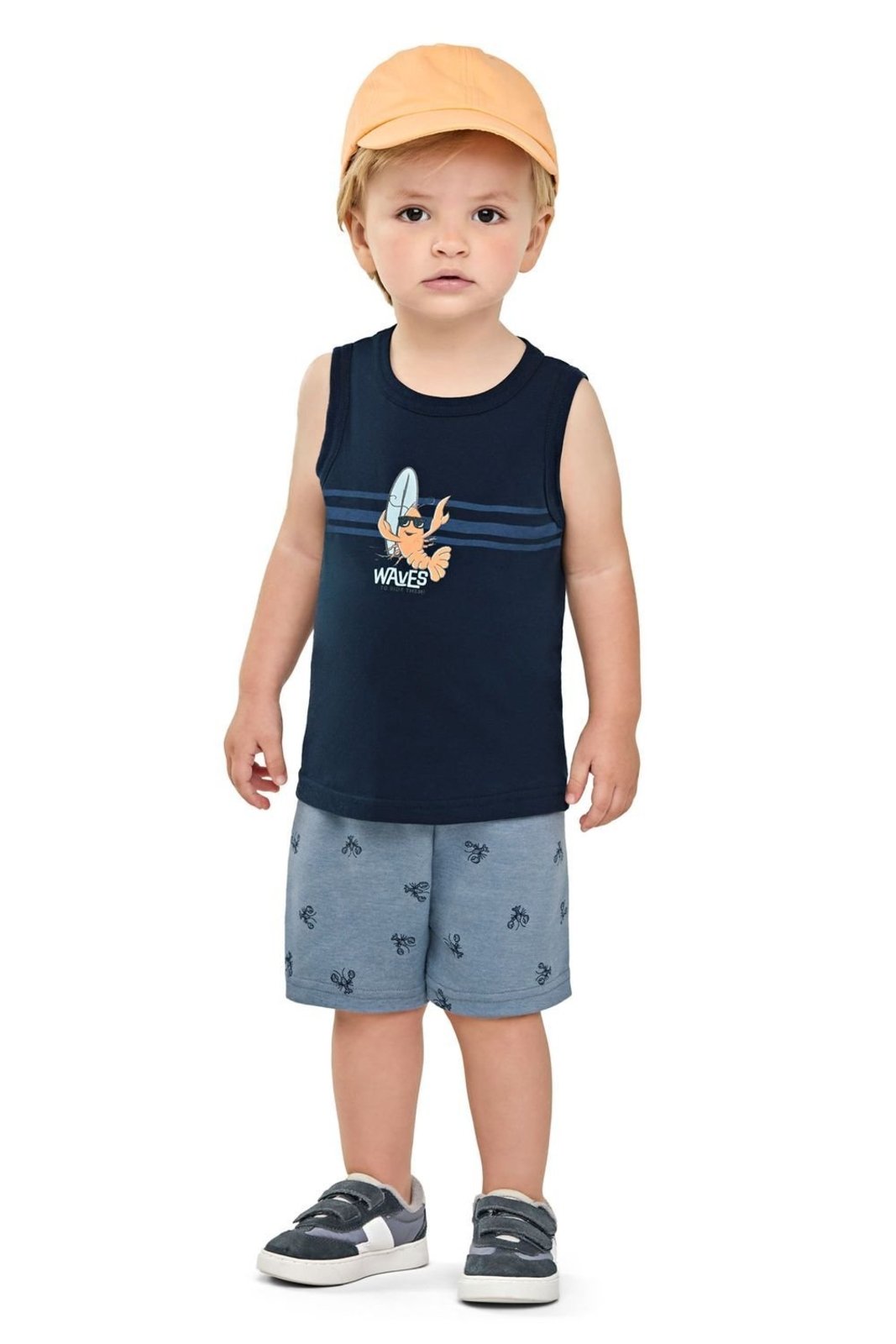 Vista 3 Infantil - Conjunto Curto Menino Lagosta Elian azul Elian azul